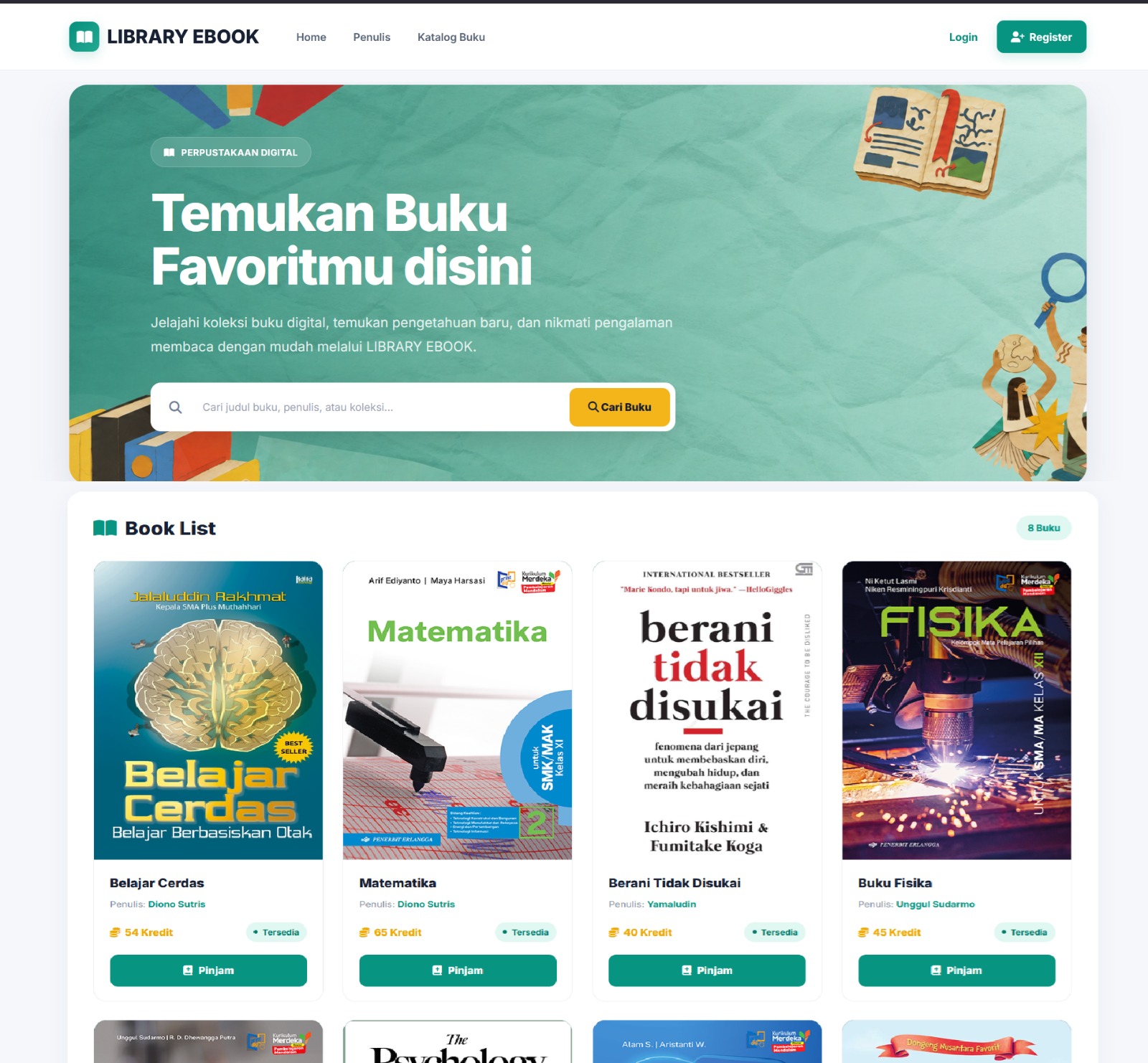 Source Code Aplikasi Perpustakaan Digital Laravel | Peminjaman & Baca E-Book | PHP & MySQL