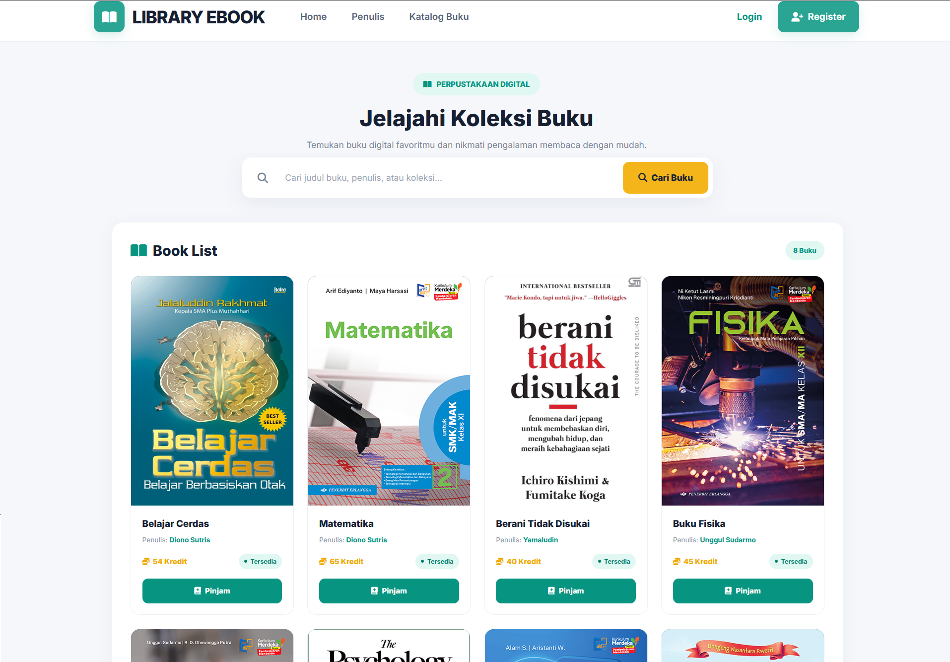 Source Code Aplikasi Perpustakaan Digital Laravel | Peminjaman & Baca E-Book | PHP & MySQL