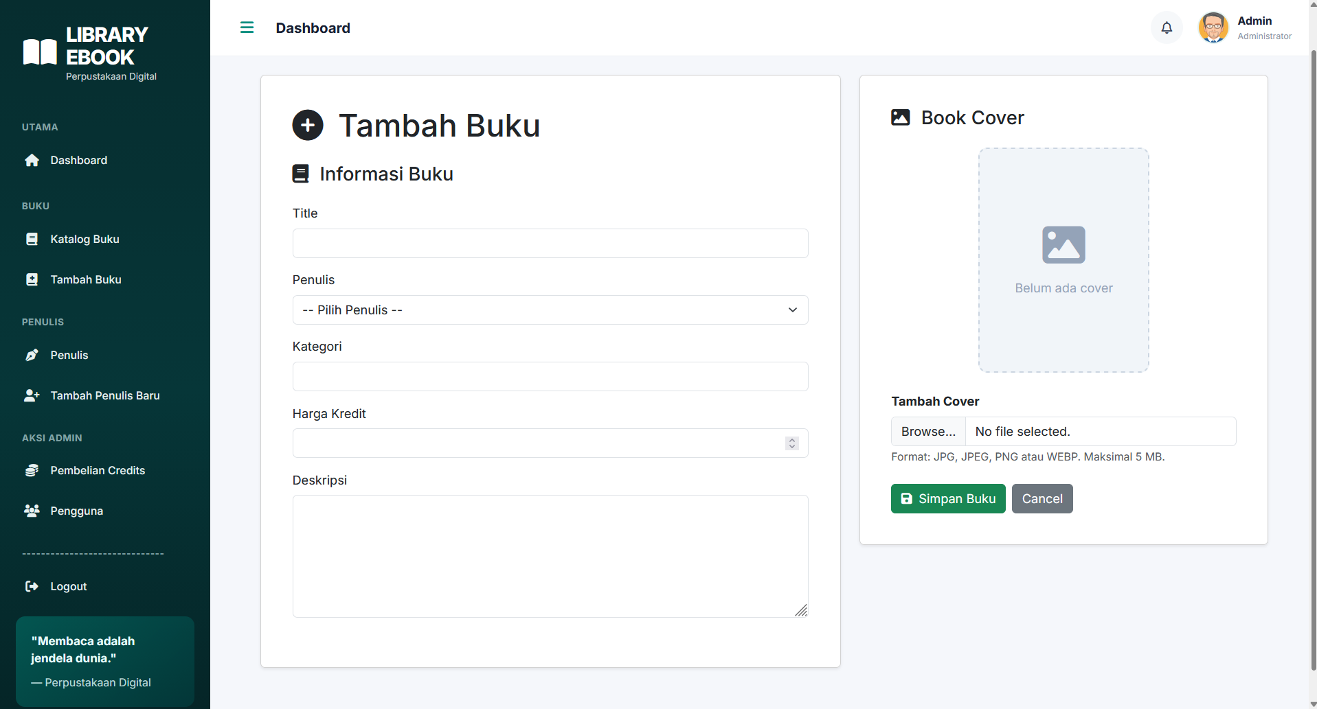 Source Code Aplikasi Perpustakaan Digital Laravel | Peminjaman & Baca E-Book | PHP & MySQL