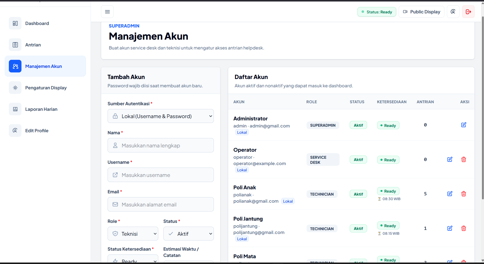Source Code Aplikasi Antrian WA Gateway| Nomor Antrian, Panggilan Suara, WhatsApp & Display Realtime