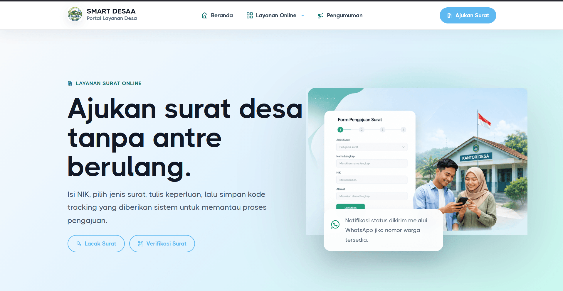 Source Code Website Pelayanan Desa Laravel | Surat Digital, WhatsApp Gateway, QR Code & Data Penduduk
