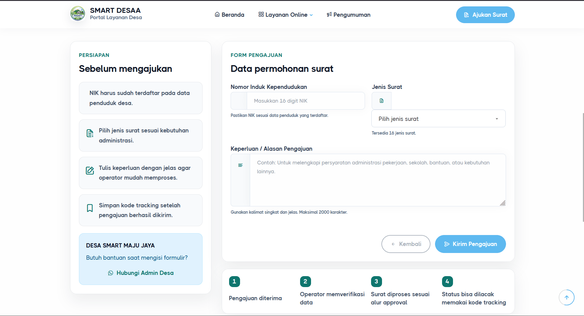 Source Code Website Pelayanan Desa Laravel | Surat Digital, WhatsApp Gateway, QR Code & Data Penduduk