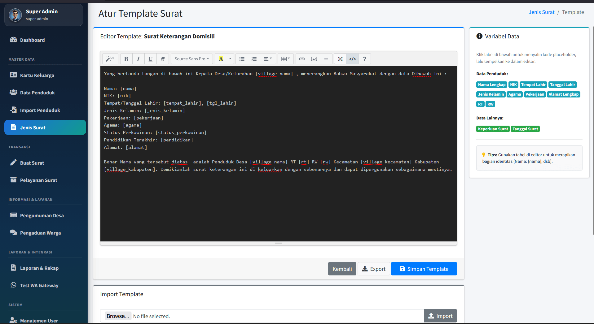 Source Code Website Pelayanan Desa Laravel | Surat Digital, WhatsApp Gateway, QR Code & Data Penduduk