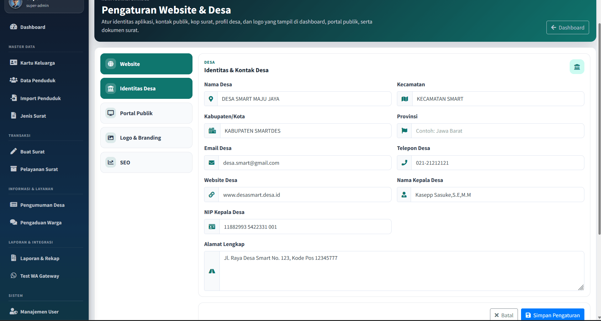 Source Code Website Pelayanan Desa Laravel | Surat Digital, WhatsApp Gateway, QR Code & Data Penduduk