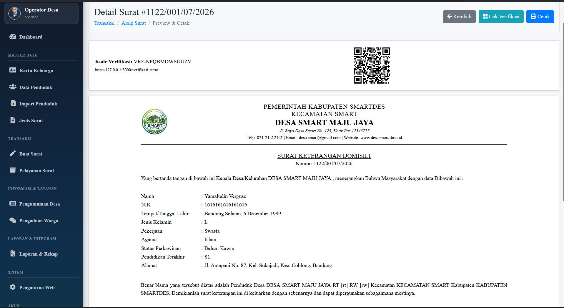 Source Code Website Pelayanan Desa Laravel | Surat Digital, WhatsApp Gateway, QR Code & Data Penduduk