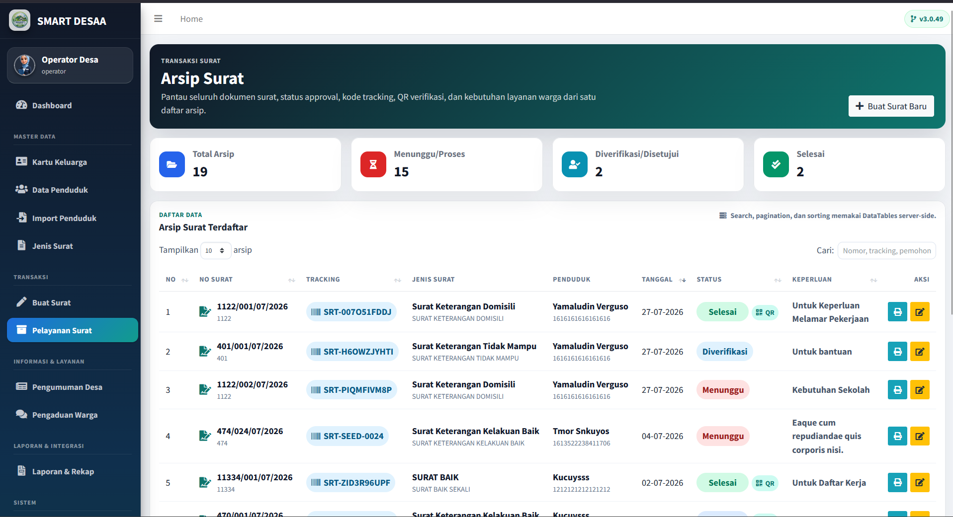 Source Code Website Pelayanan Desa Laravel | Surat Digital, WhatsApp Gateway, QR Code & Data Penduduk