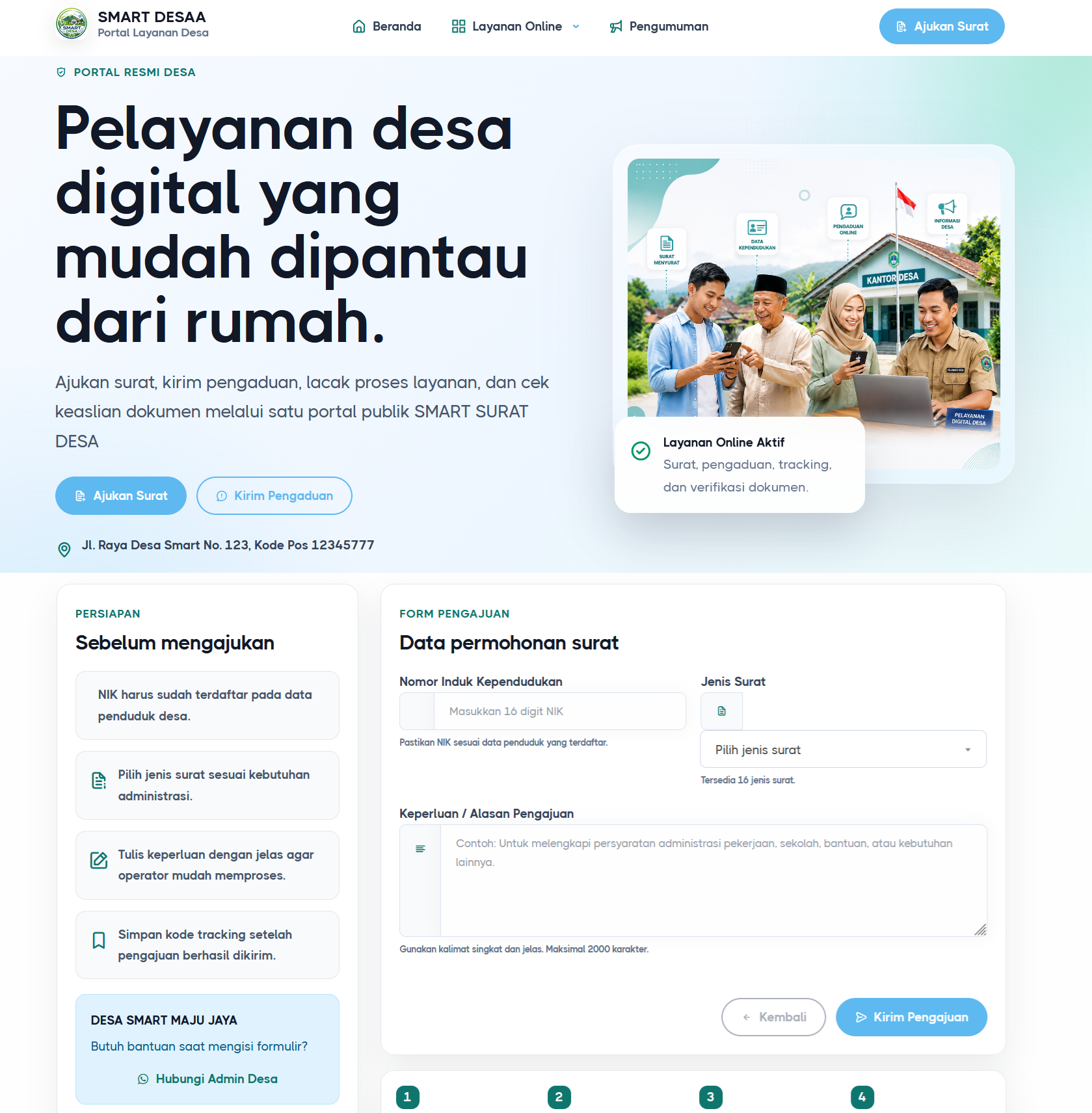 Source Code Website Pelayanan Desa Laravel | Surat Digital, WhatsApp Gateway, QR Code & Data Penduduk
