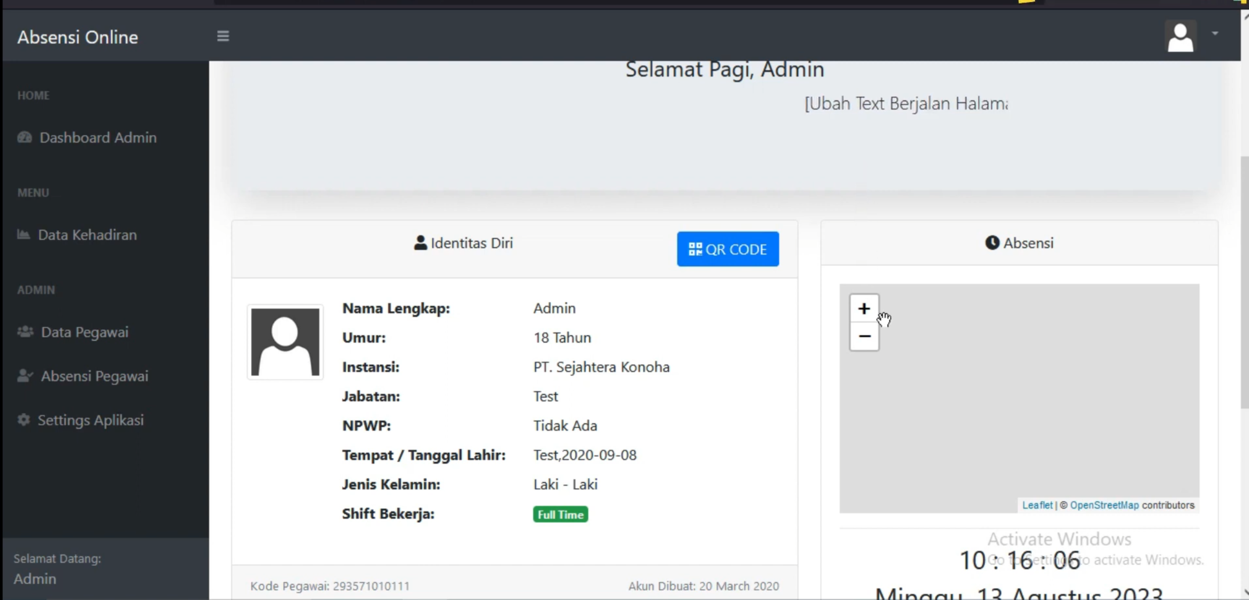 Source Code Aplikasi Absensi Barcode CodeIgniter Framework CI PHP