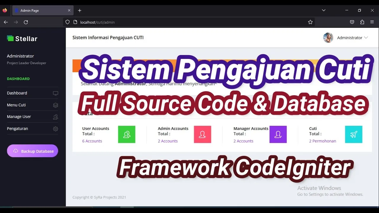Source Code Sistem Cuti Online Menggunakan PHP Framework CodeIgniter (Full Source code & Database)