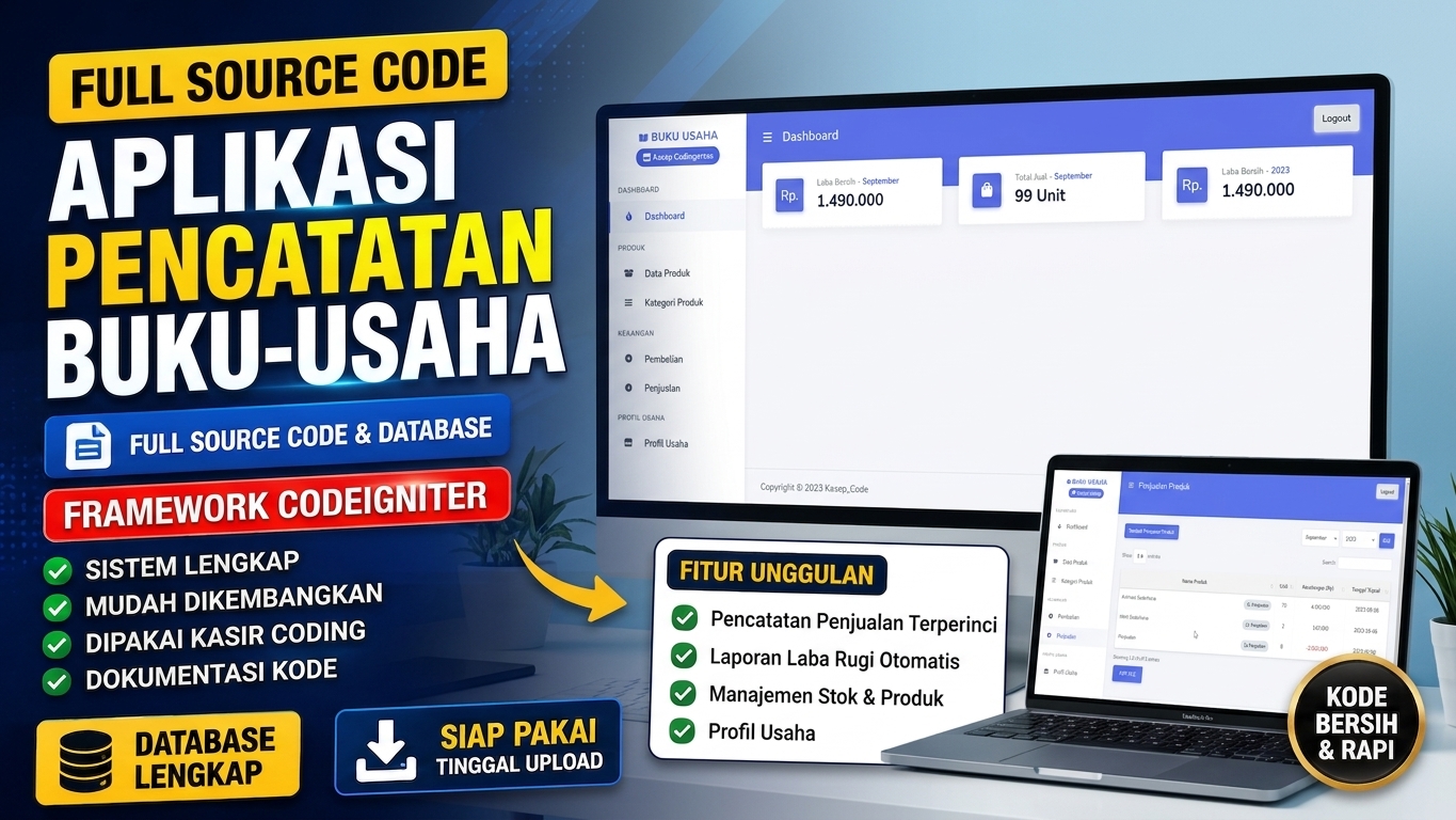 Source Code Sistem Pencatatan Buku Usaha PHP CodeIgniter