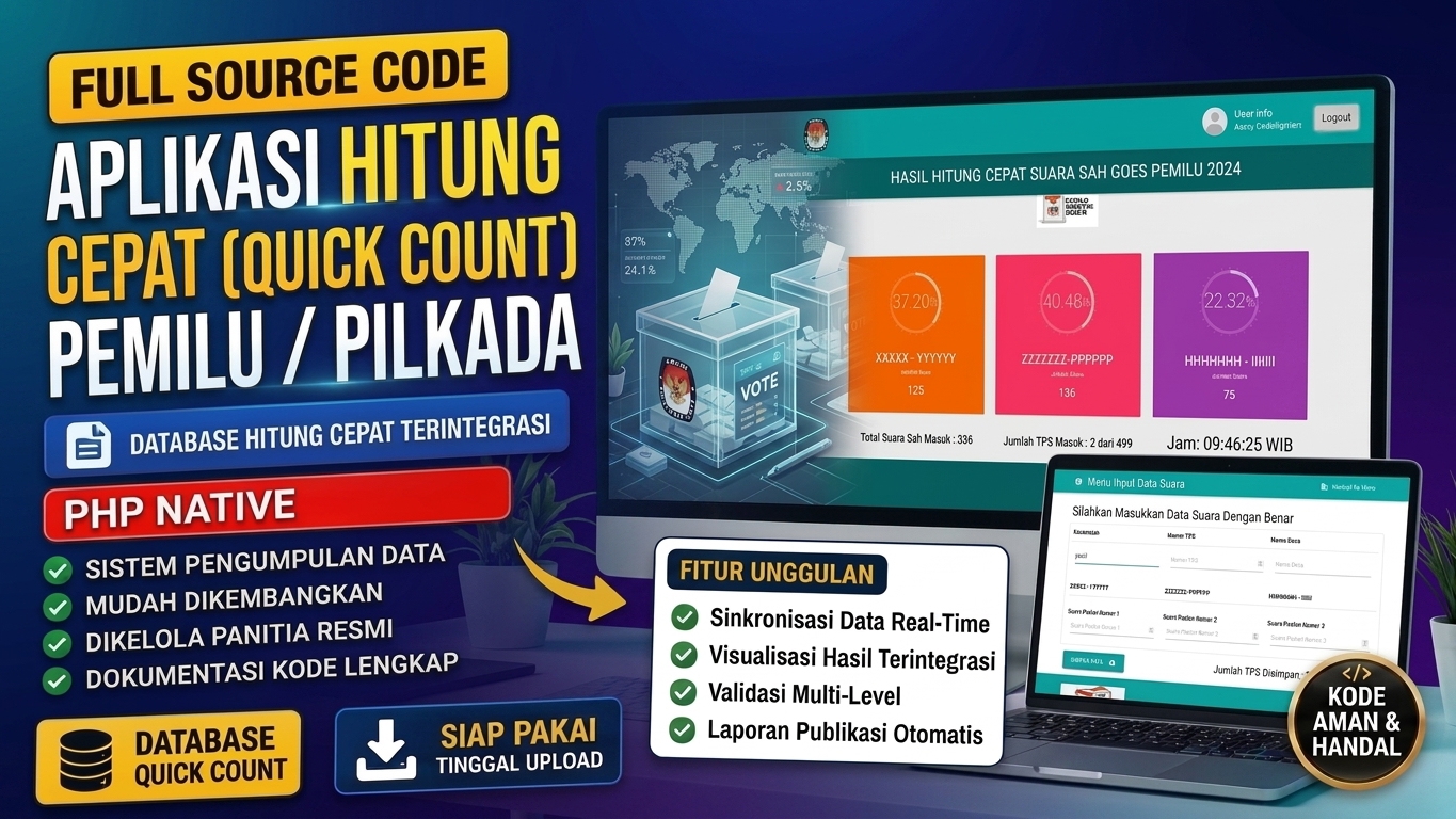 Source Code PHP Sistem Perhitungan Cepat Pemilu (Quick Count)