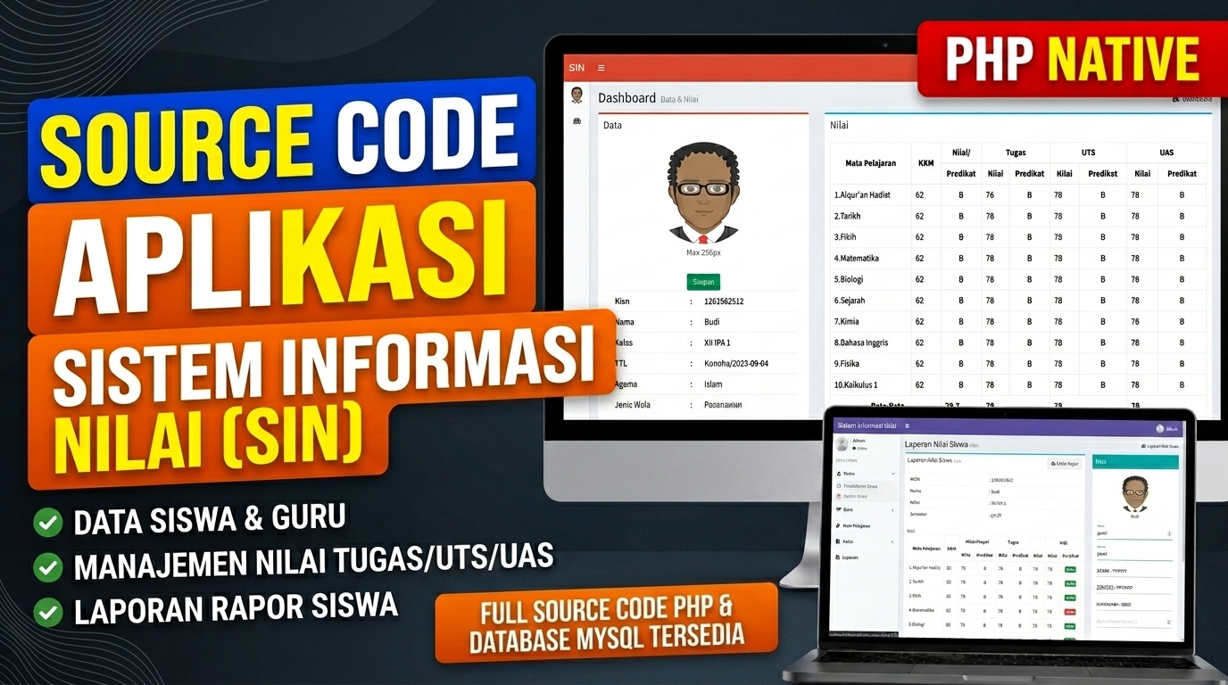 Source Code Aplikasi Pengelolaan Nilai Siswa Online CodeIgniter | Raport Online | Sistem Nilai Siswa