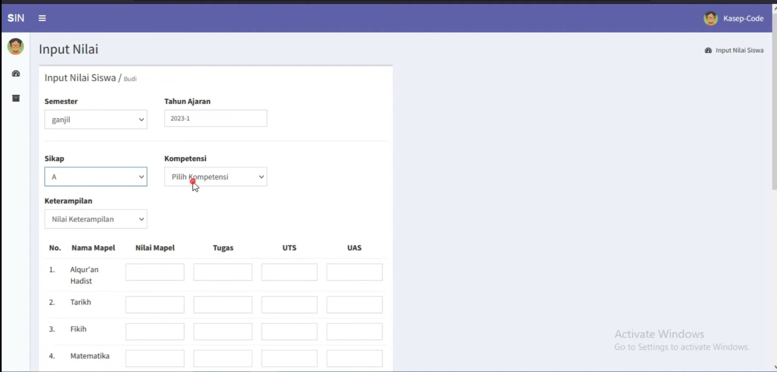 Source Code Aplikasi Pengelolaan Nilai Siswa Online CodeIgniter | Raport Online | Sistem Nilai Siswa