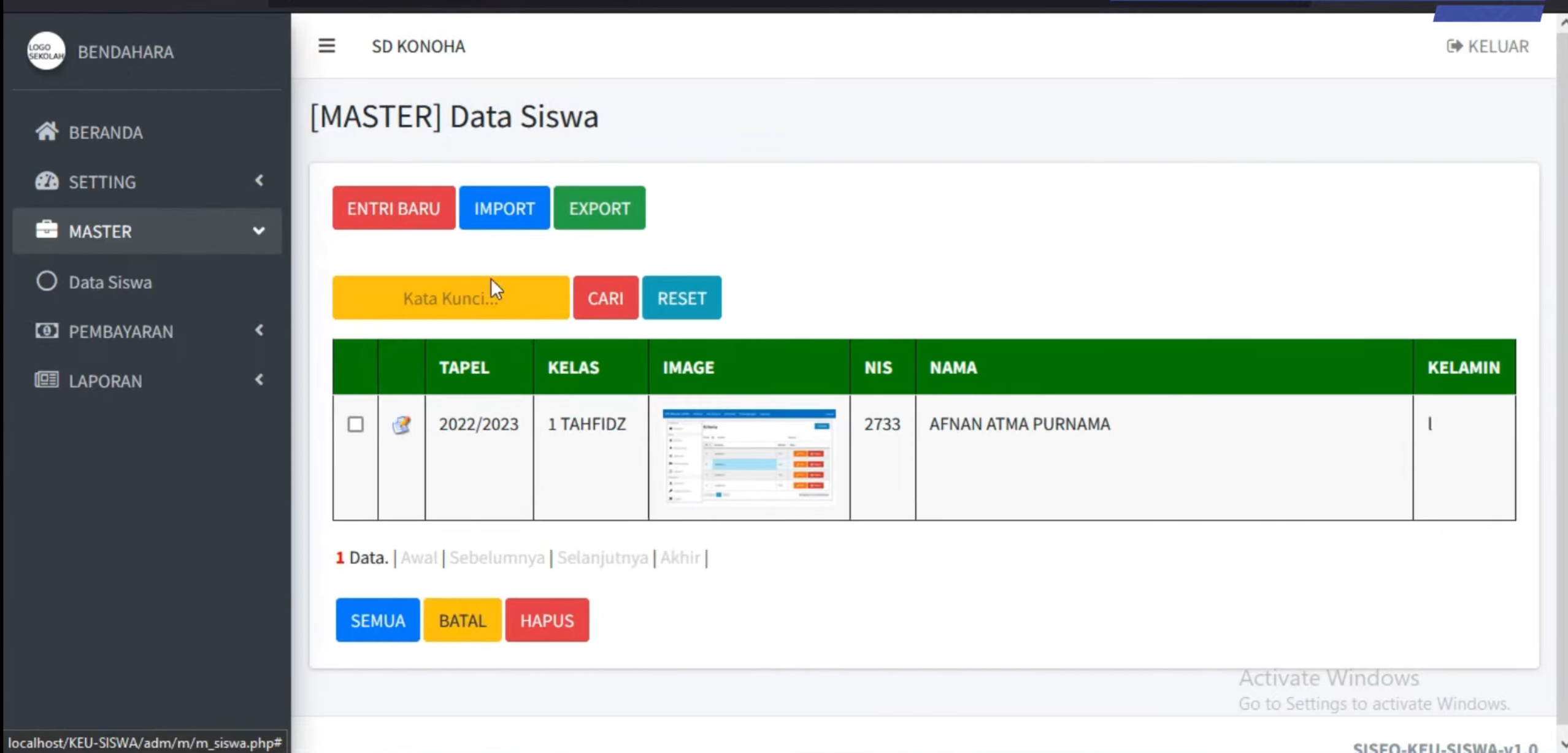 Sistem Manajemen Keuangan | Aplikasi Keuangan Sekolah | Full Source Code PHP & Database Mysql