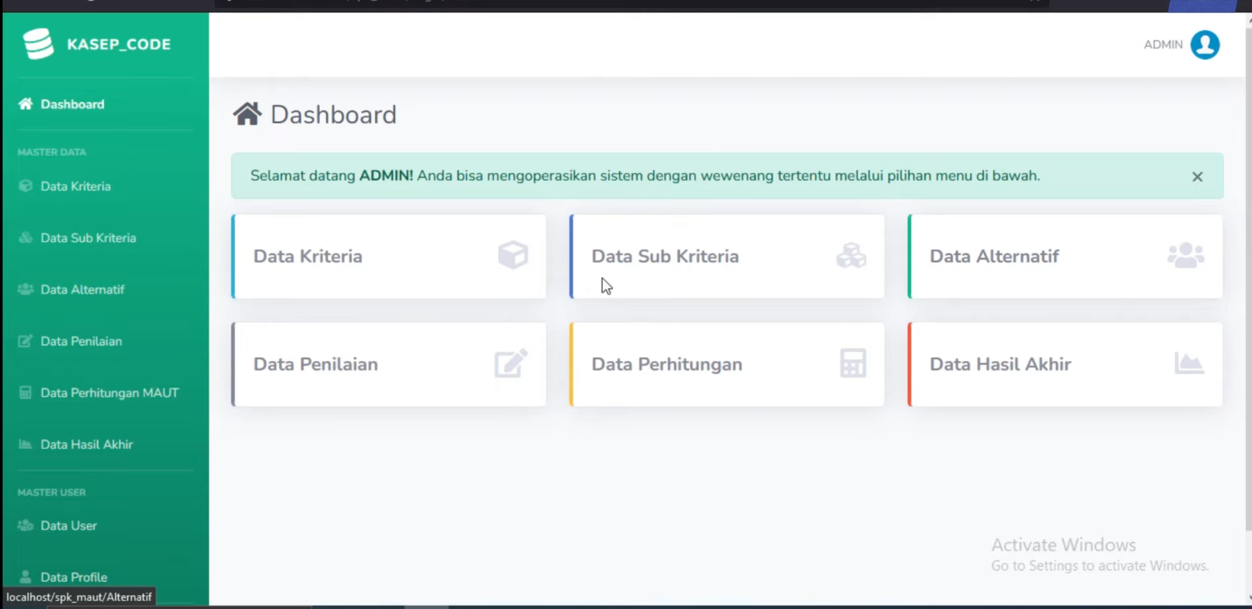 Source Code SPK Metode MAUT | Source code website SPK metode MAUT | Sistem Keputusan Metode MAUT CI3