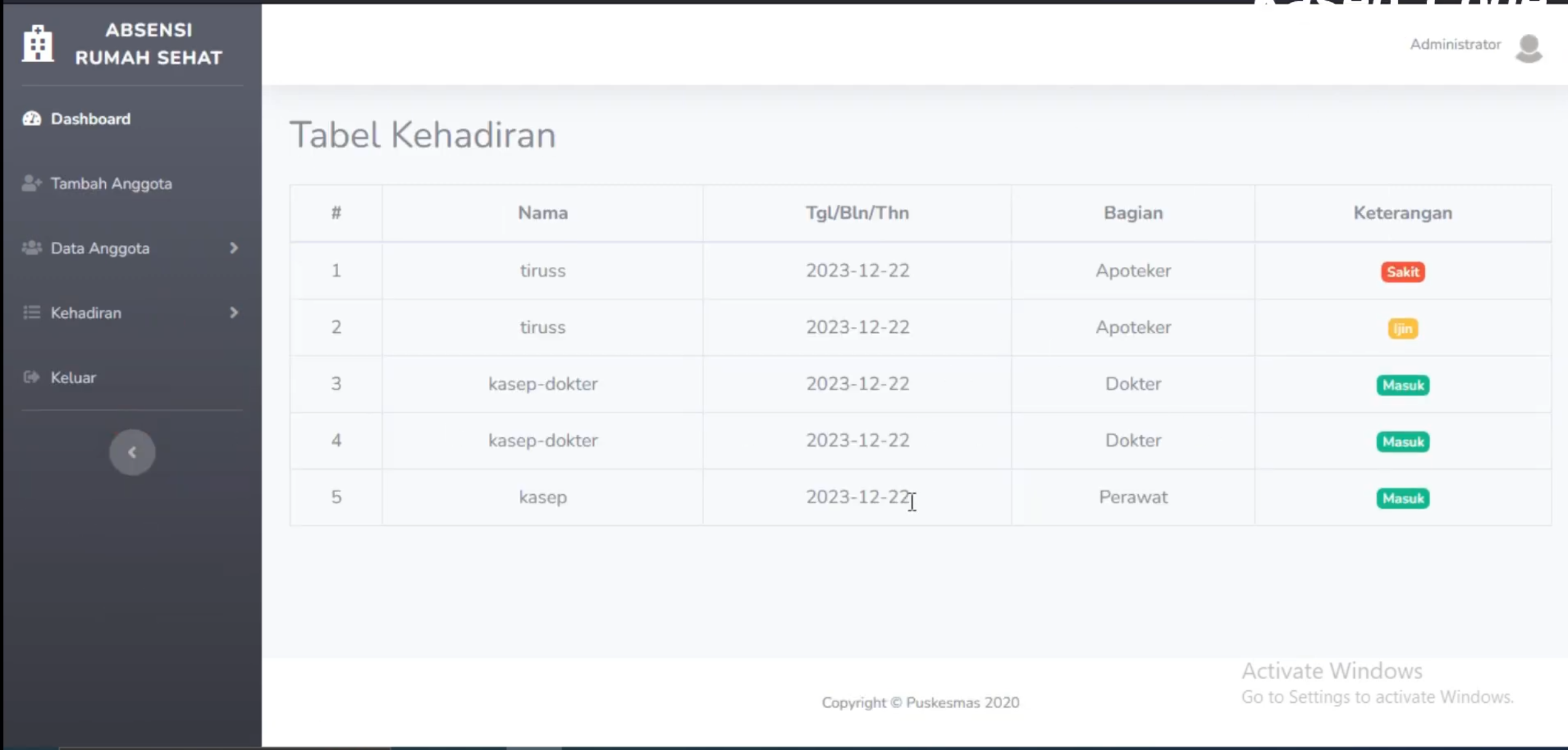 Source Code Sistem Absensi Online Framework CodeIgniter 3