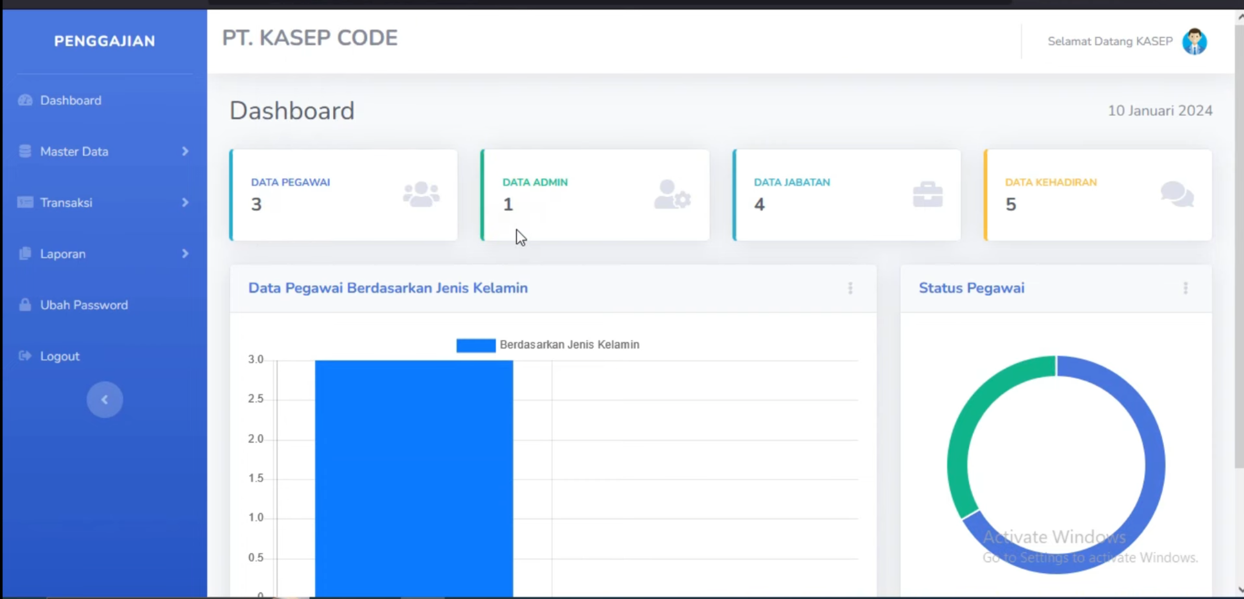 source Code PHP Sistem Penggajian Karyawan CodeIgniter