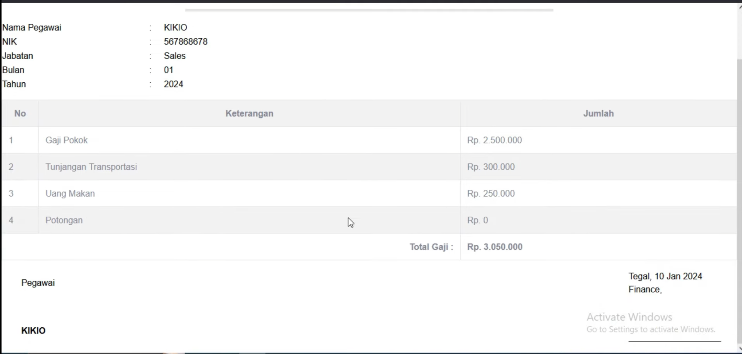 source Code PHP Sistem Penggajian Karyawan CodeIgniter