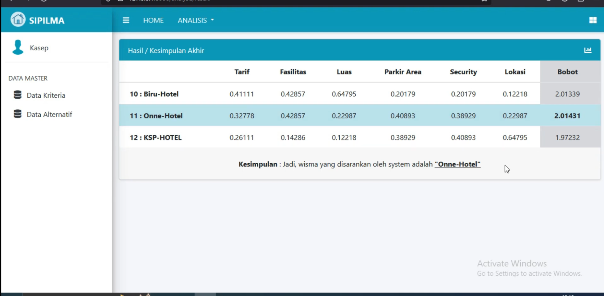 Source Code PHP SPK Metode AHP Laravel | Website SPK AHP | Free Download
