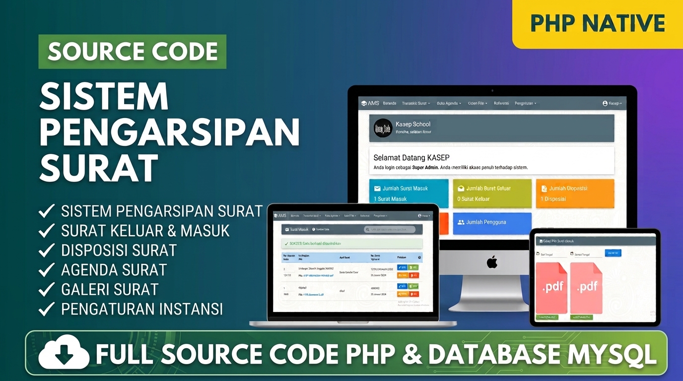 Source Code PHP Sistem Pengarsipan Surat (Full Database & Coding) || Arsip Online || Website surat