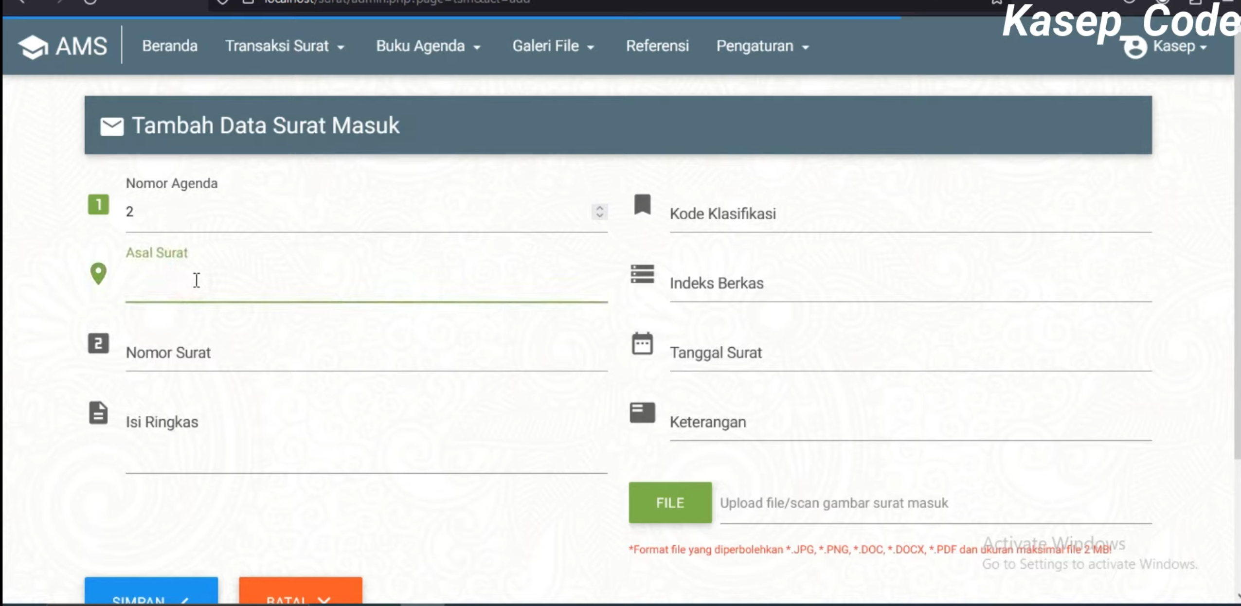 Source Code PHP Sistem Pengarsipan Surat (Full Database & Coding) || Arsip Online || Website surat