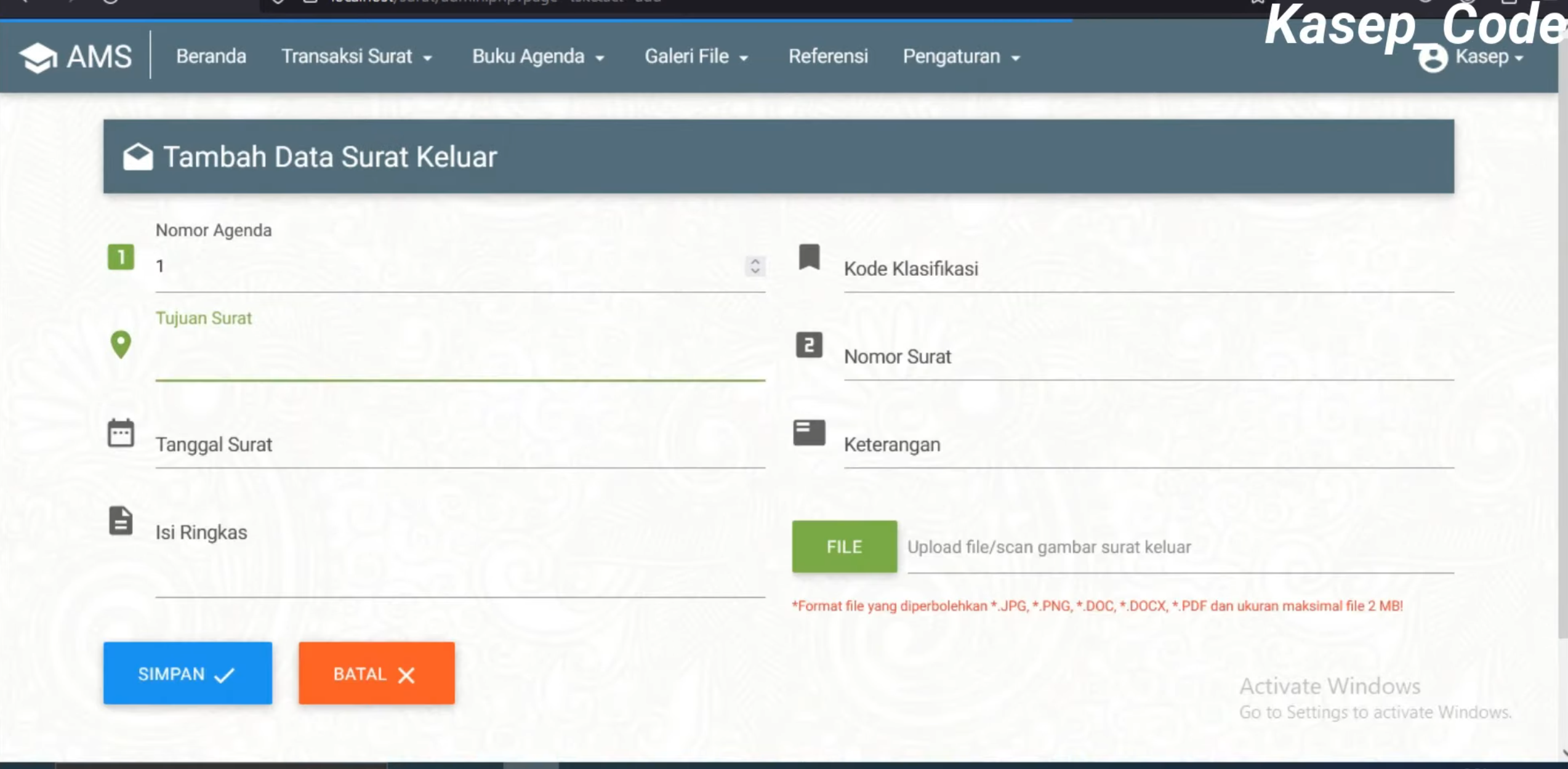 Source Code PHP Sistem Pengarsipan Surat (Full Database & Coding) || Arsip Online || Website surat