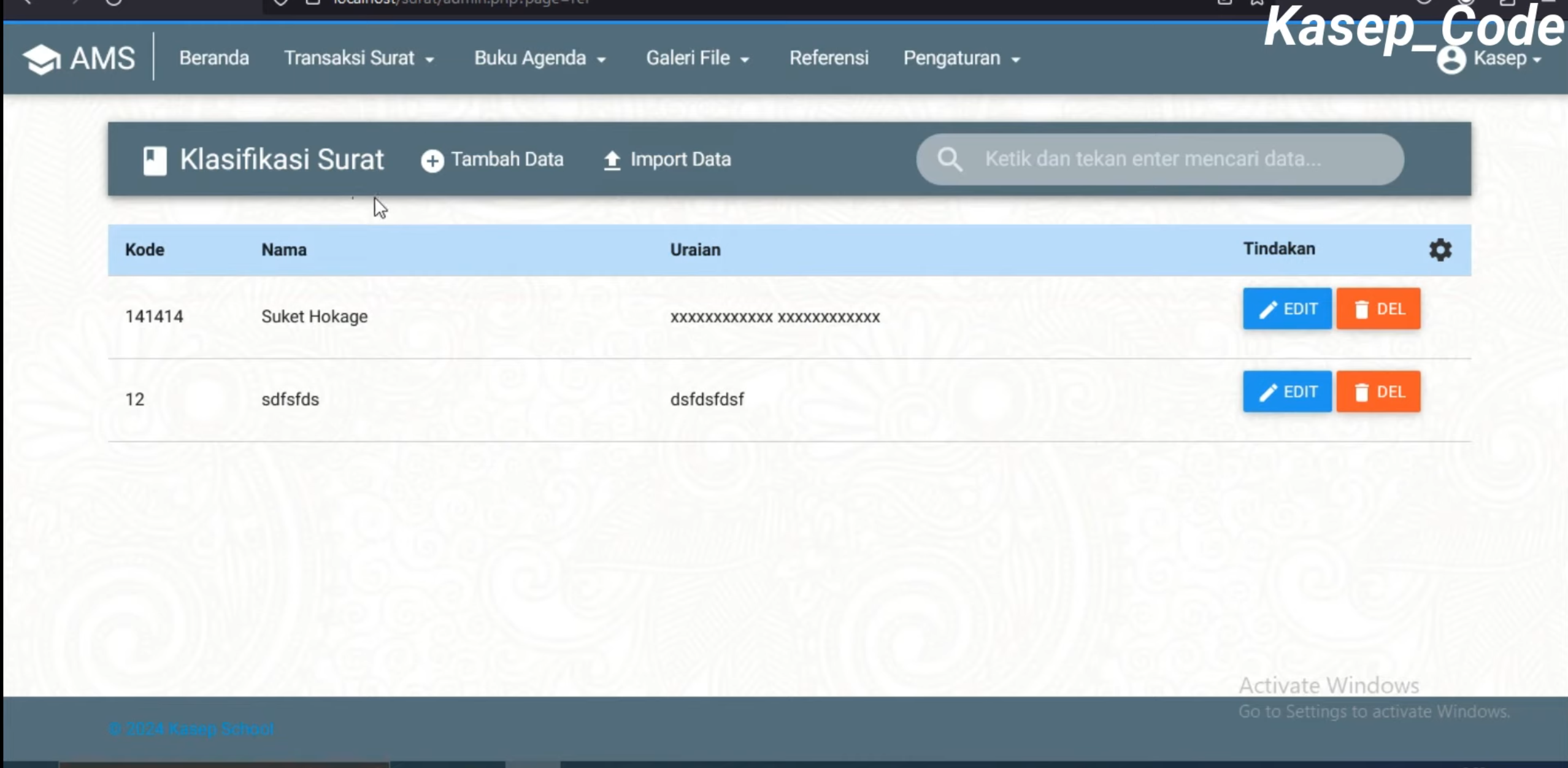Source Code PHP Sistem Pengarsipan Surat (Full Database & Coding) || Arsip Online || Website surat