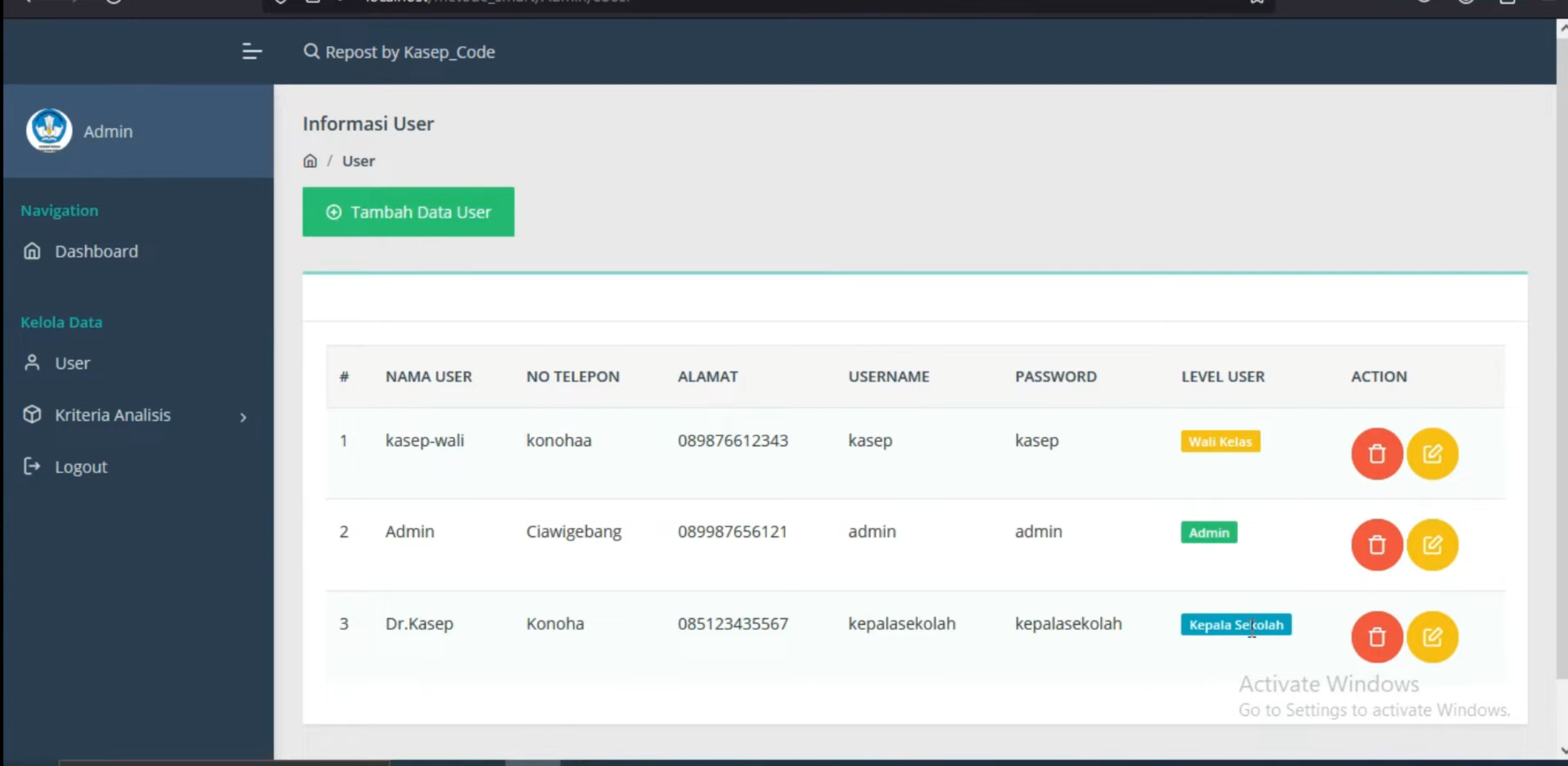 Source Code SPK Metode SMART framework CI3 | SPK Metode Smart Pemilihan Siswa Terbaik | Download SPK