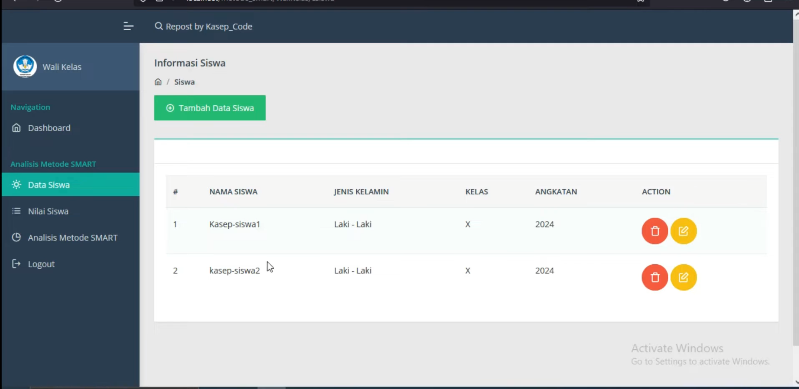 Source Code SPK Metode SMART framework CI3 | SPK Metode Smart Pemilihan Siswa Terbaik | Download SPK