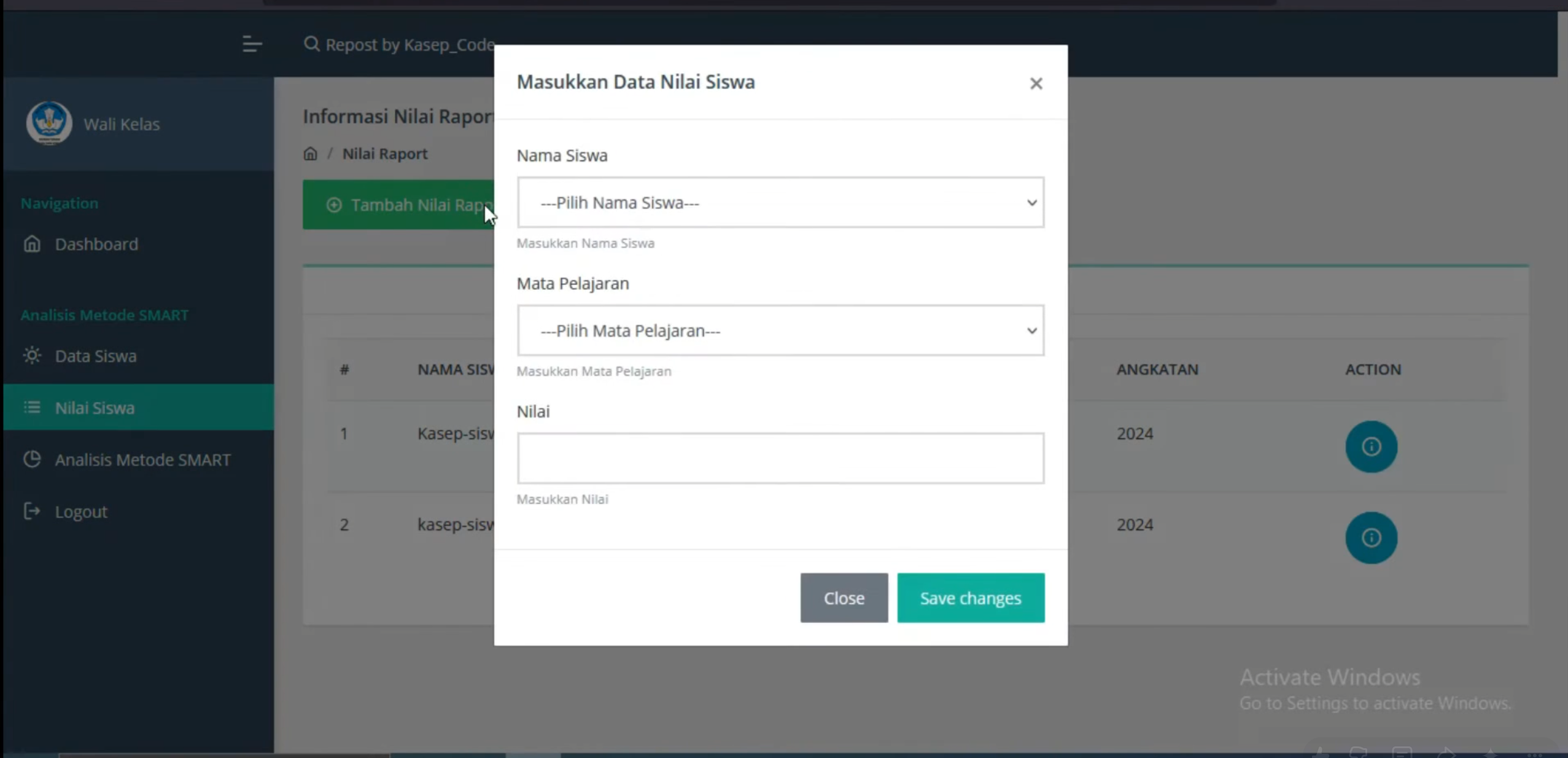 Source Code SPK Metode SMART framework CI3 | SPK Metode Smart Pemilihan Siswa Terbaik | Download SPK