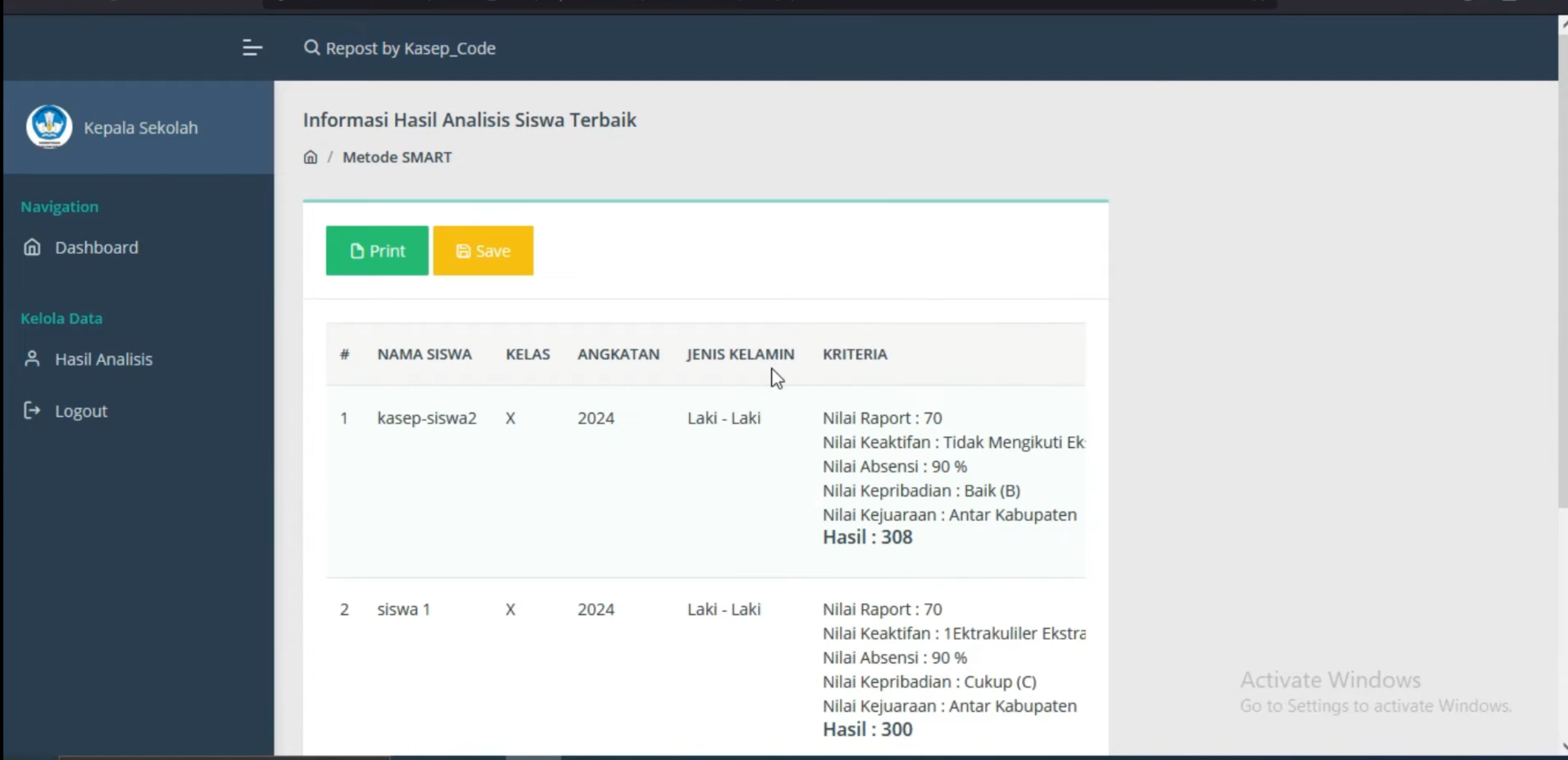 Source Code SPK Metode SMART framework CI3 | SPK Metode Smart Pemilihan Siswa Terbaik | Download SPK