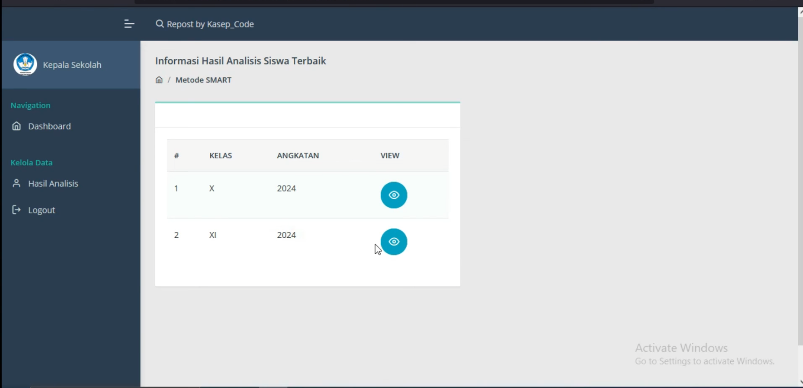 Source Code SPK Metode SMART framework CI3 | SPK Metode Smart Pemilihan Siswa Terbaik | Download SPK
