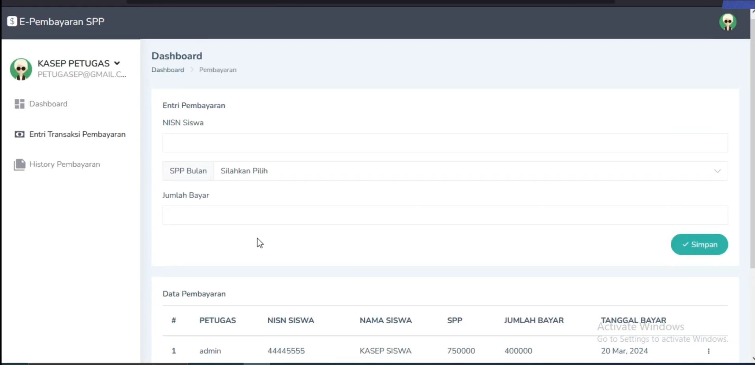 Website Sistem pembayaran SPP | Aplikasi Pembayaran Online | Laravel | Download source code