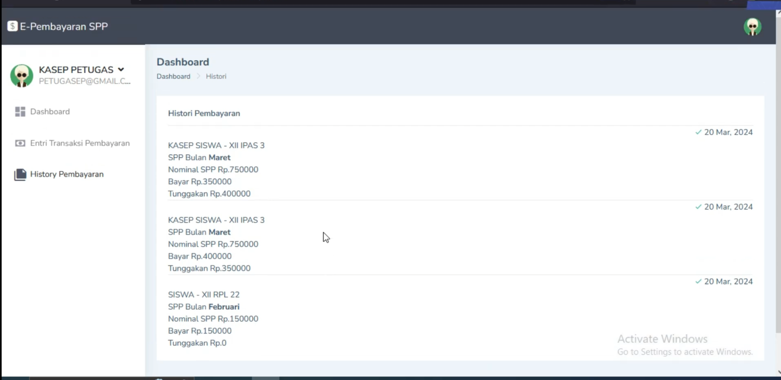 Website Sistem pembayaran SPP | Aplikasi Pembayaran Online | Laravel | Download source code