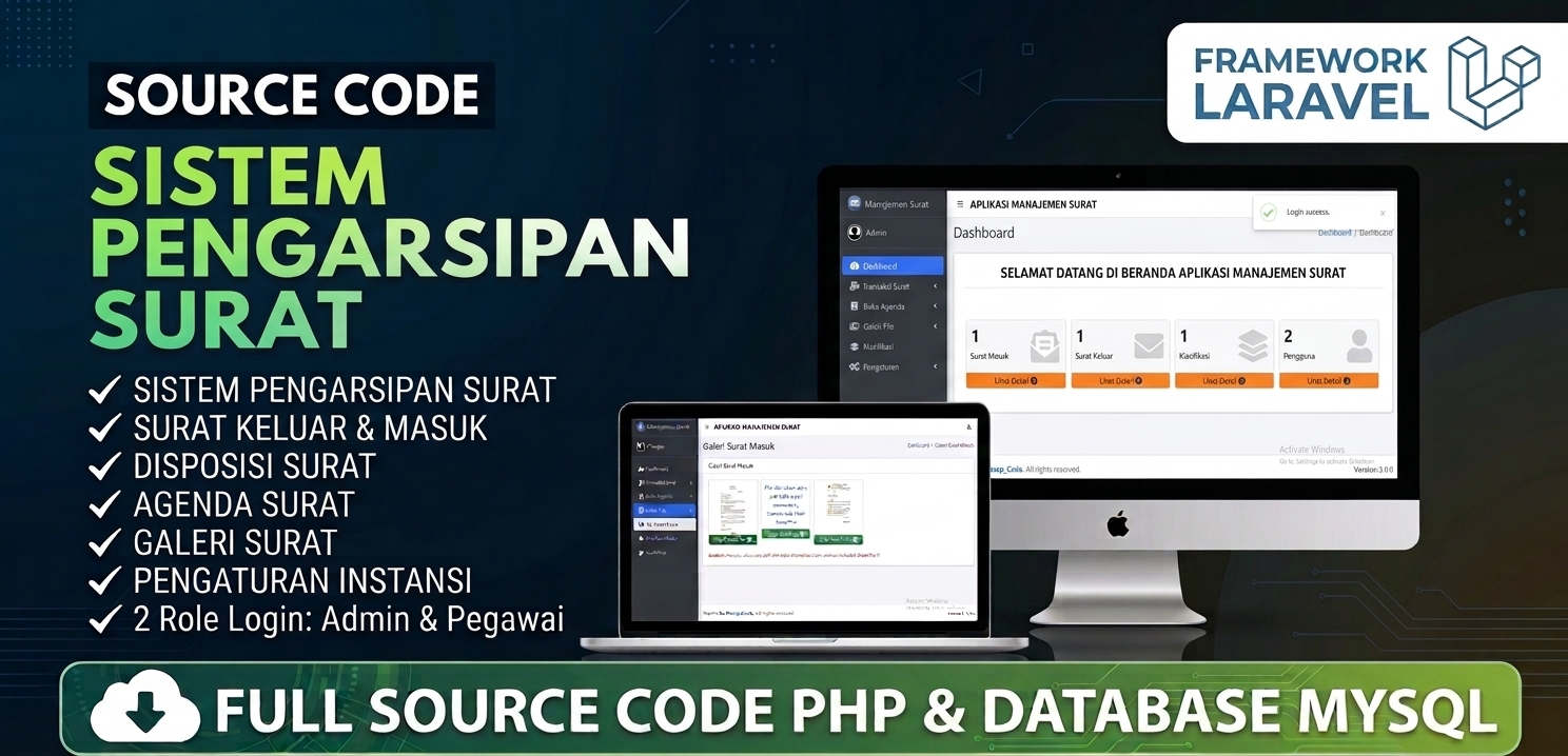 Sistem Pengarsipan Surat Laravel | Download Source Code Php Laravel
