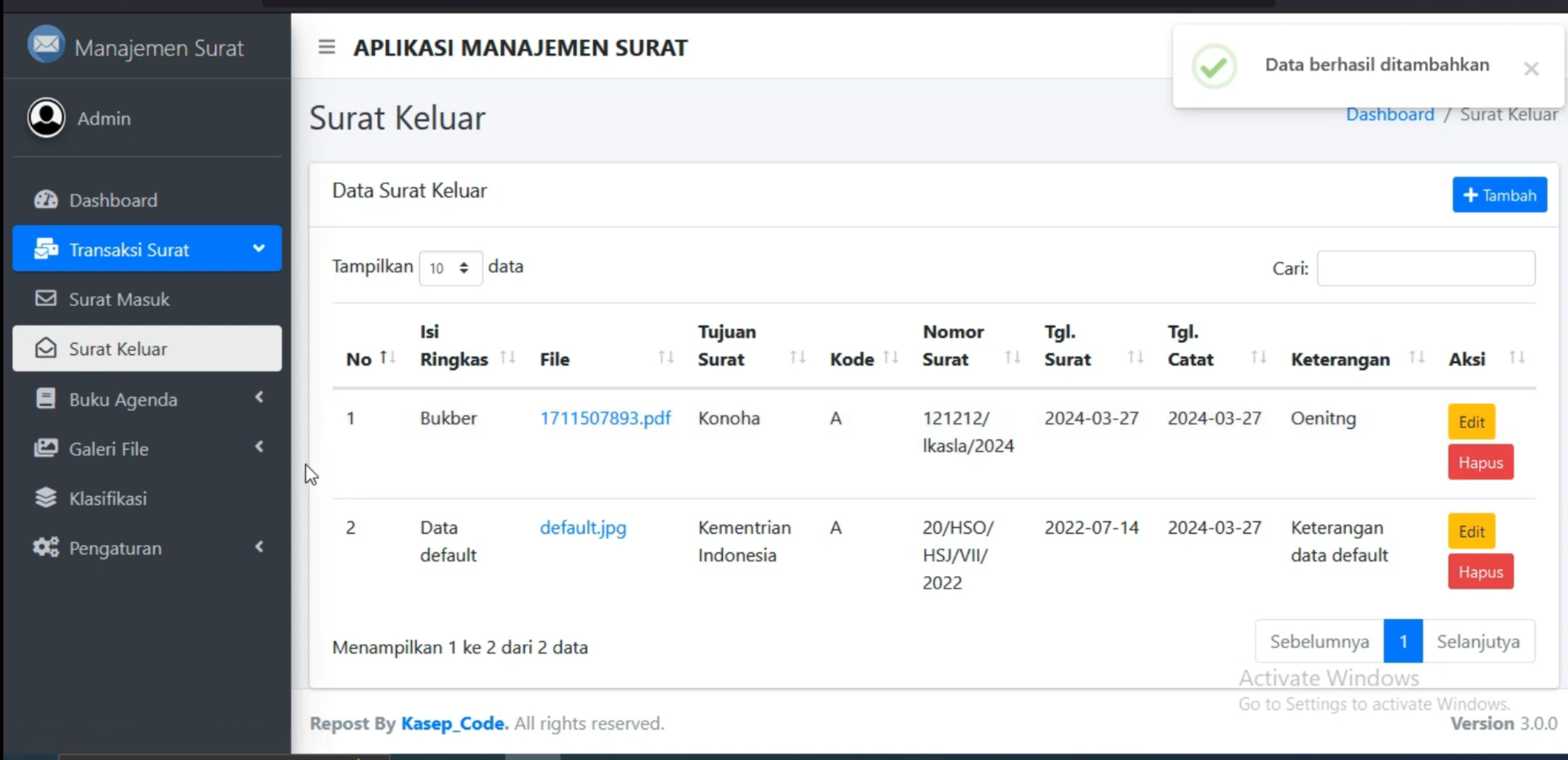 Sistem Pengarsipan Surat Laravel | Download Source Code Php Laravel