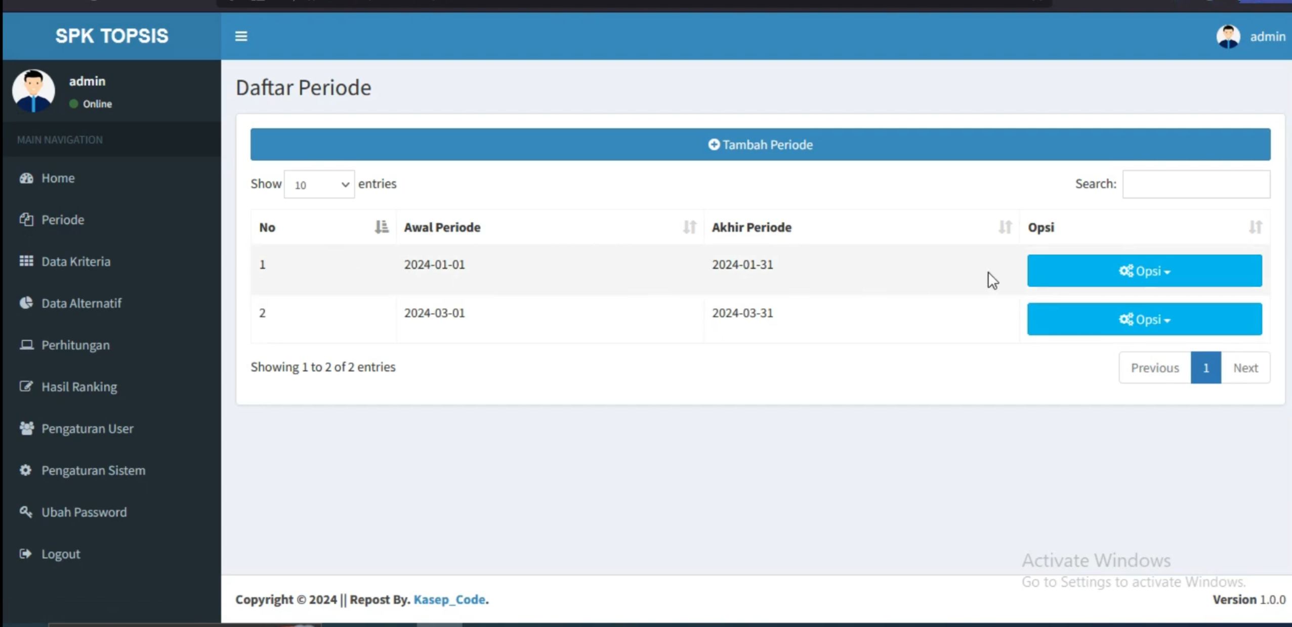Sistem Pendukung Keputusan Metode TOPSIS | CodeIgniter 3 | Website SPK Metode TOPSIS | Source Code