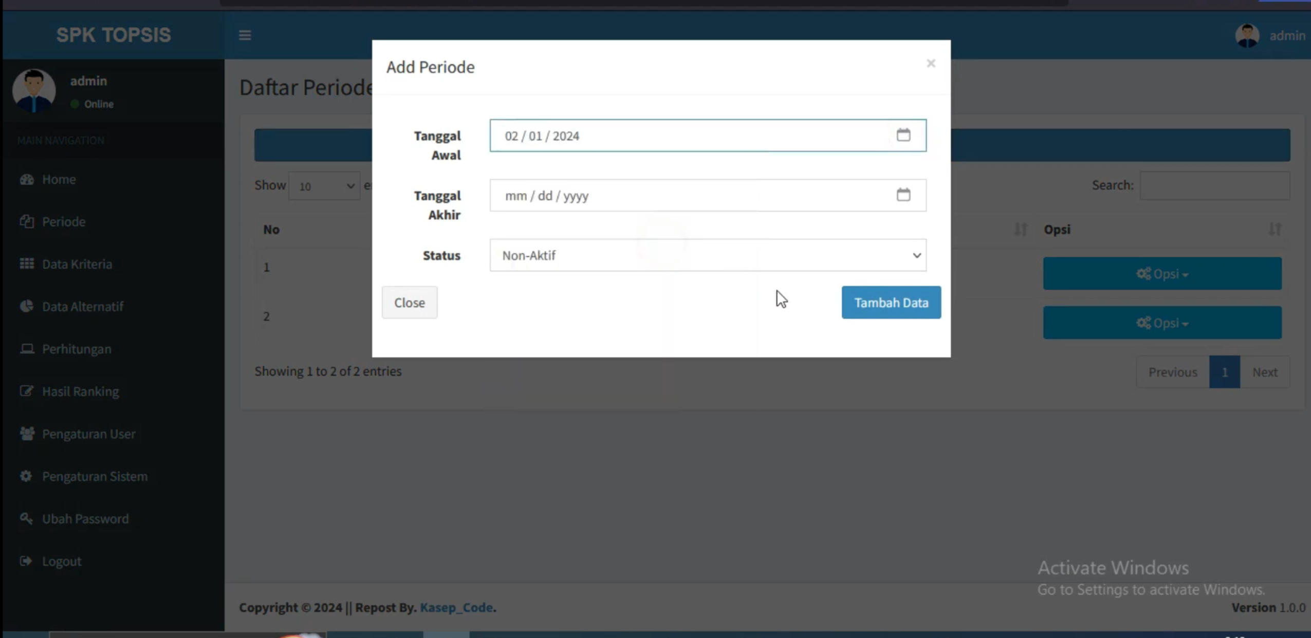 Sistem Pendukung Keputusan Metode TOPSIS | CodeIgniter 3 | Website SPK Metode TOPSIS | Source Code