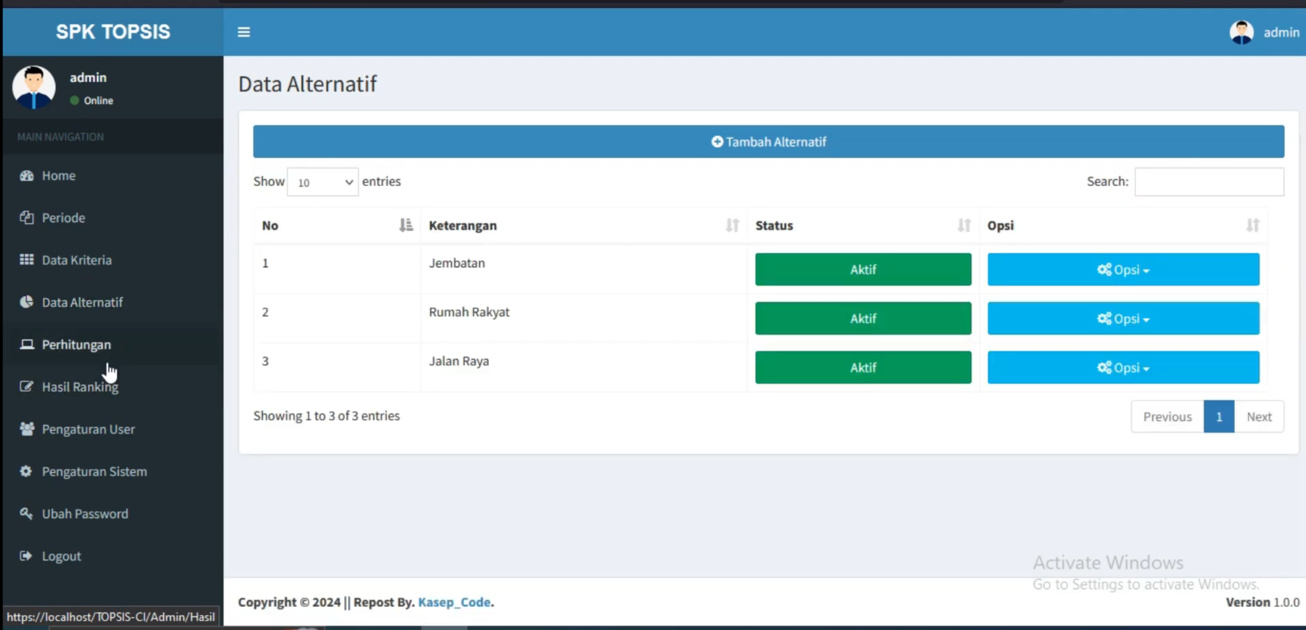 Sistem Pendukung Keputusan Metode TOPSIS | CodeIgniter 3 | Website SPK Metode TOPSIS | Source Code