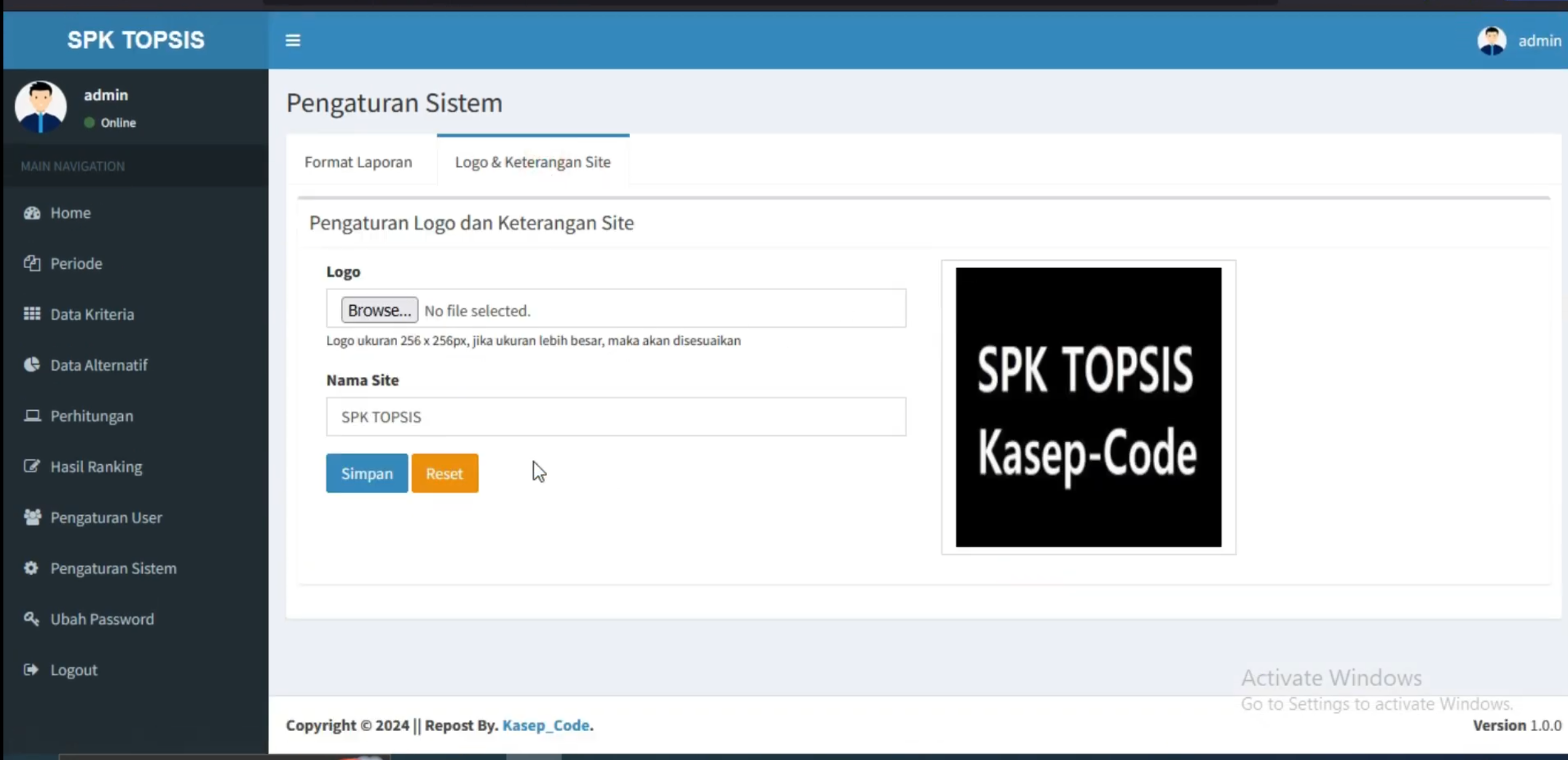 Sistem Pendukung Keputusan Metode TOPSIS | CodeIgniter 3 | Website SPK Metode TOPSIS | Source Code
