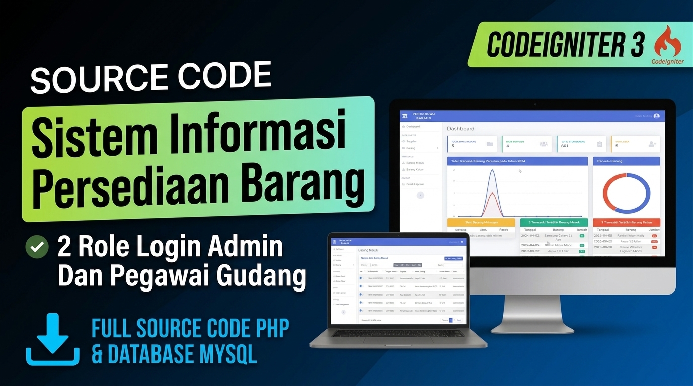 Sistem Pengadaan Barang PHP | Source Code Sistem Informasi Persediaan Barang | Website Stok Barang