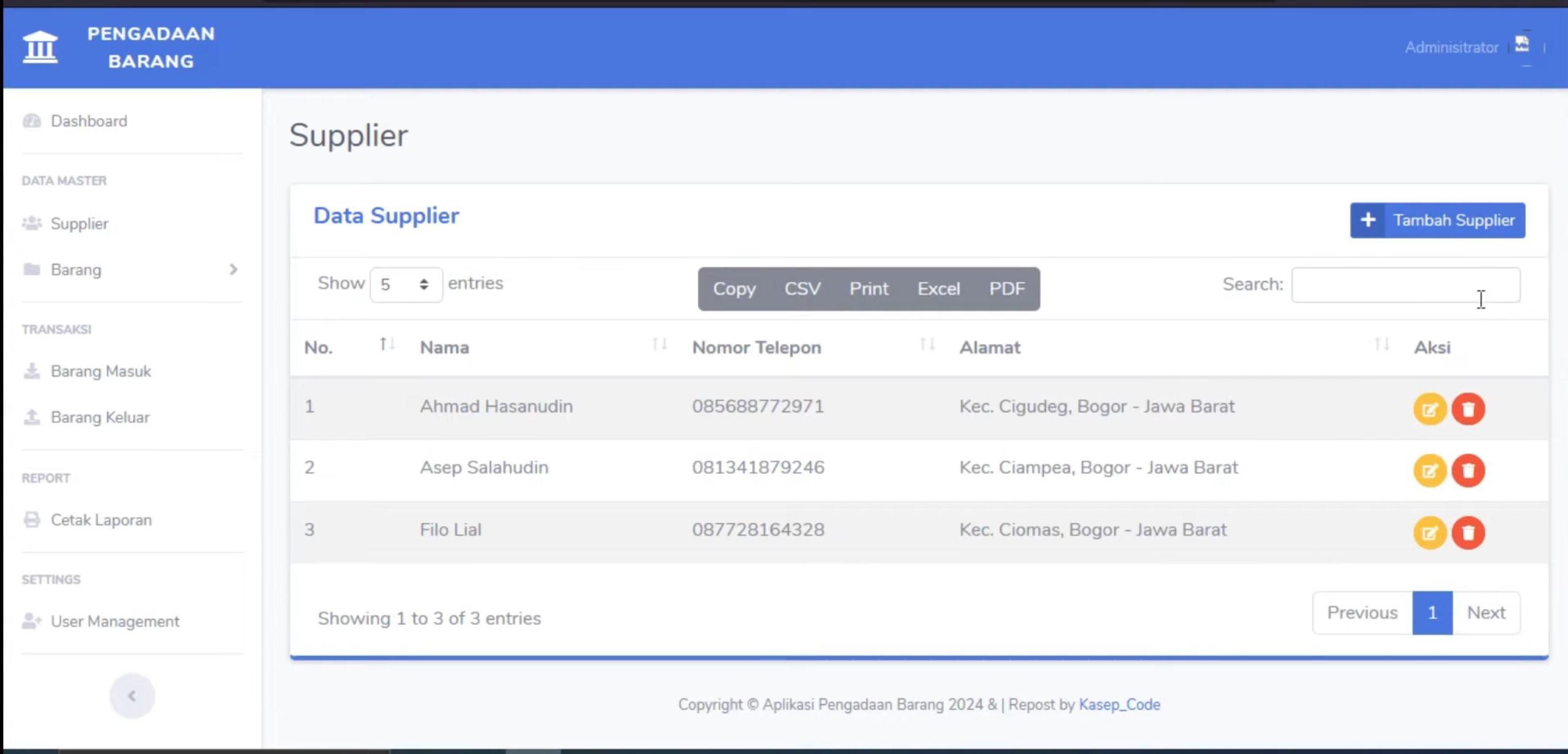Sistem Pengadaan Barang PHP | Source Code Sistem Informasi Persediaan Barang | Website Stok Barang