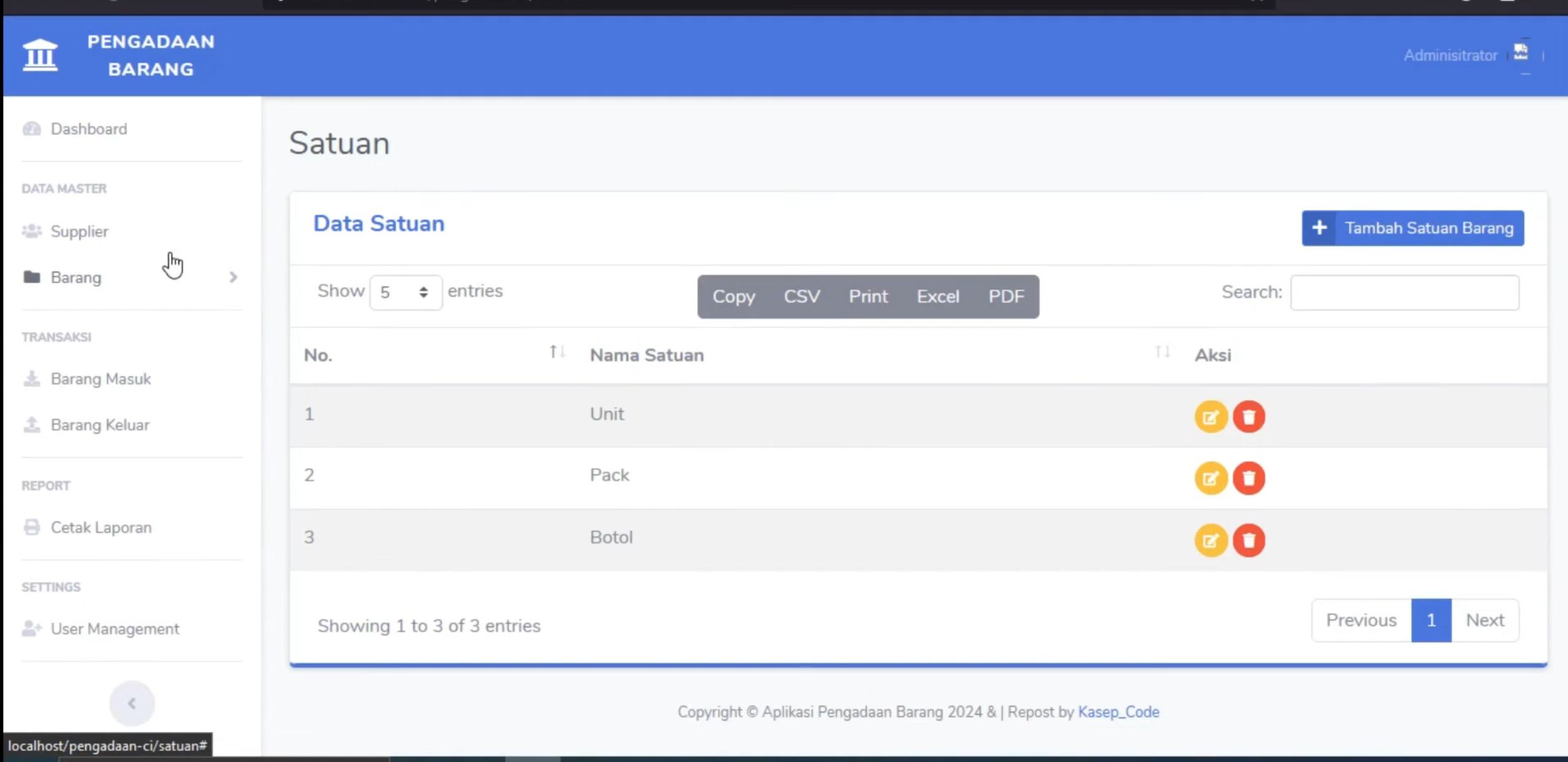 Sistem Pengadaan Barang PHP | Source Code Sistem Informasi Persediaan Barang | Website Stok Barang