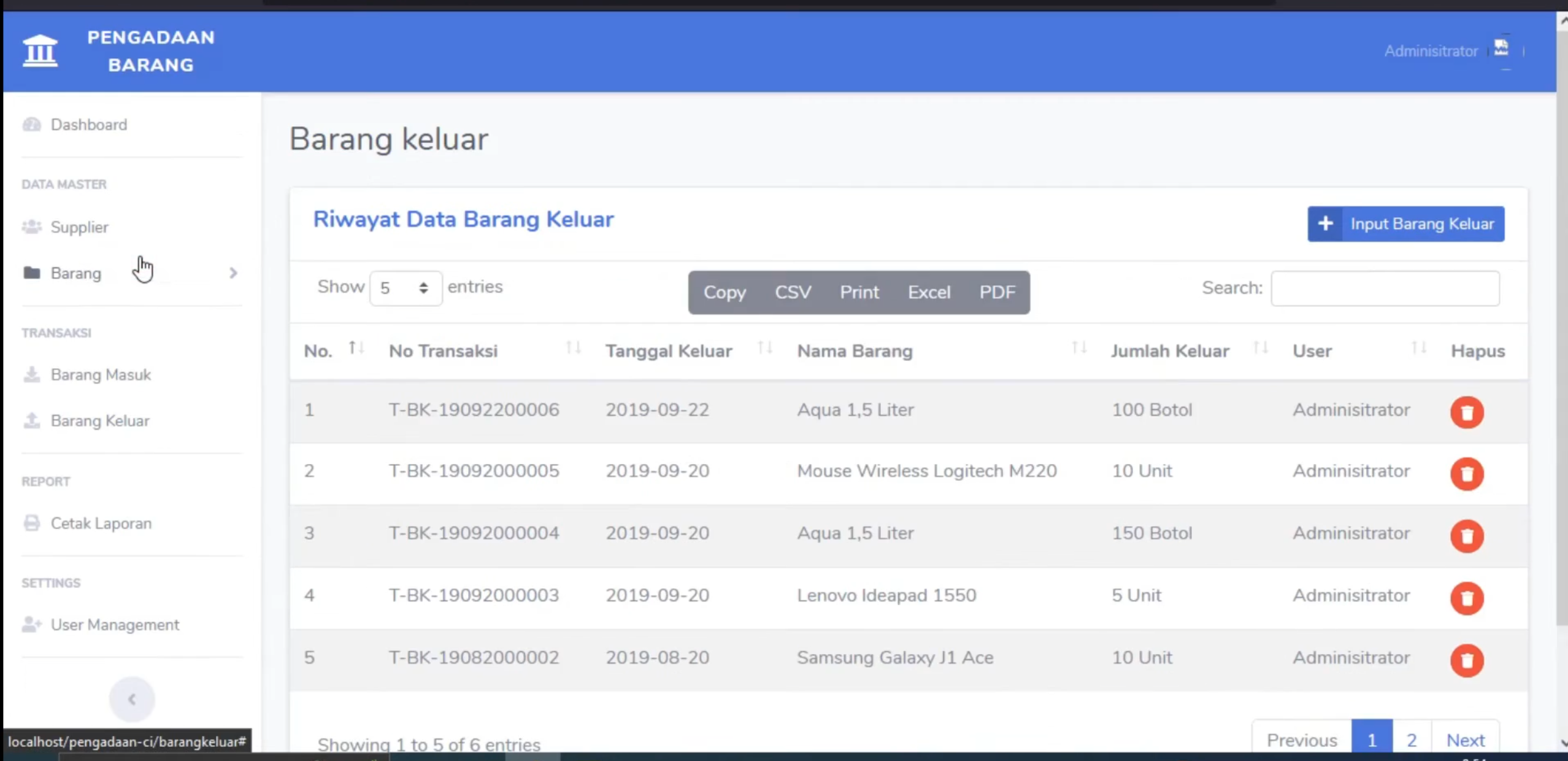 Sistem Pengadaan Barang PHP | Source Code Sistem Informasi Persediaan Barang | Website Stok Barang