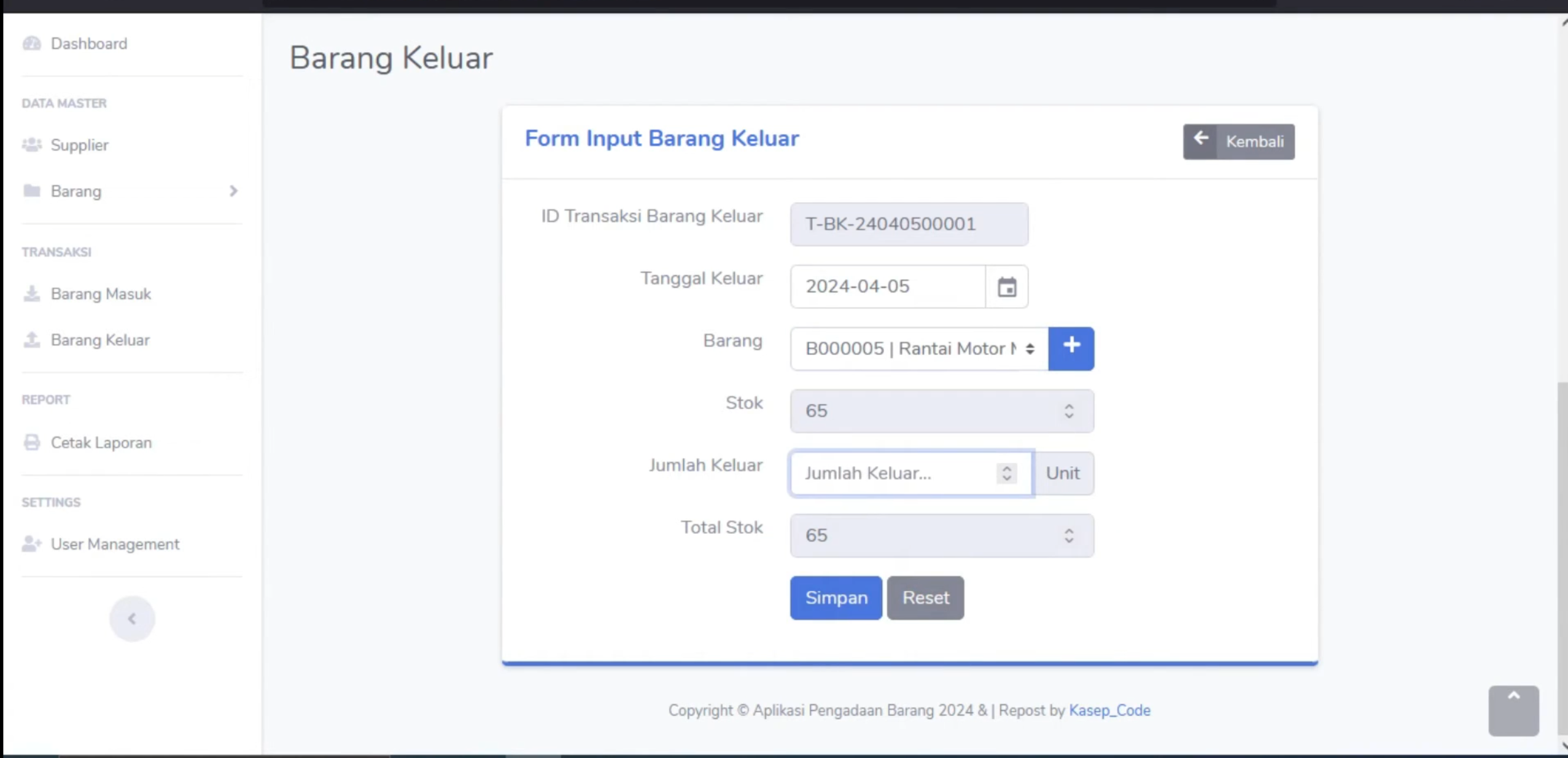 Sistem Pengadaan Barang PHP | Source Code Sistem Informasi Persediaan Barang | Website Stok Barang