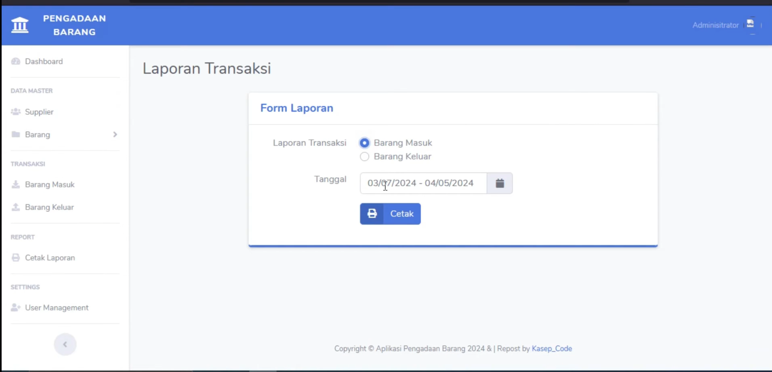 Sistem Pengadaan Barang PHP | Source Code Sistem Informasi Persediaan Barang | Website Stok Barang