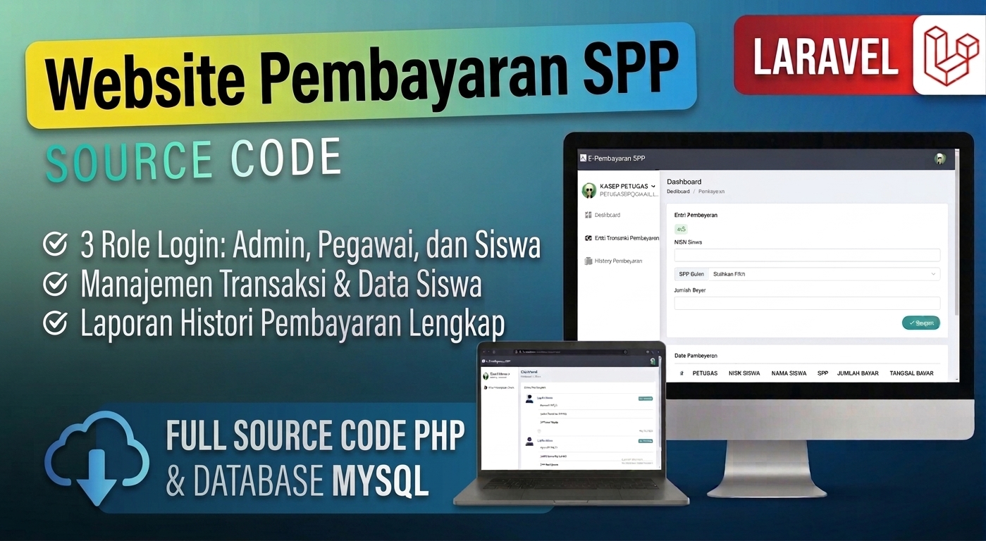 Website Sistem pembayaran SPP | Aplikasi Pembayaran Online | Laravel | Download source code