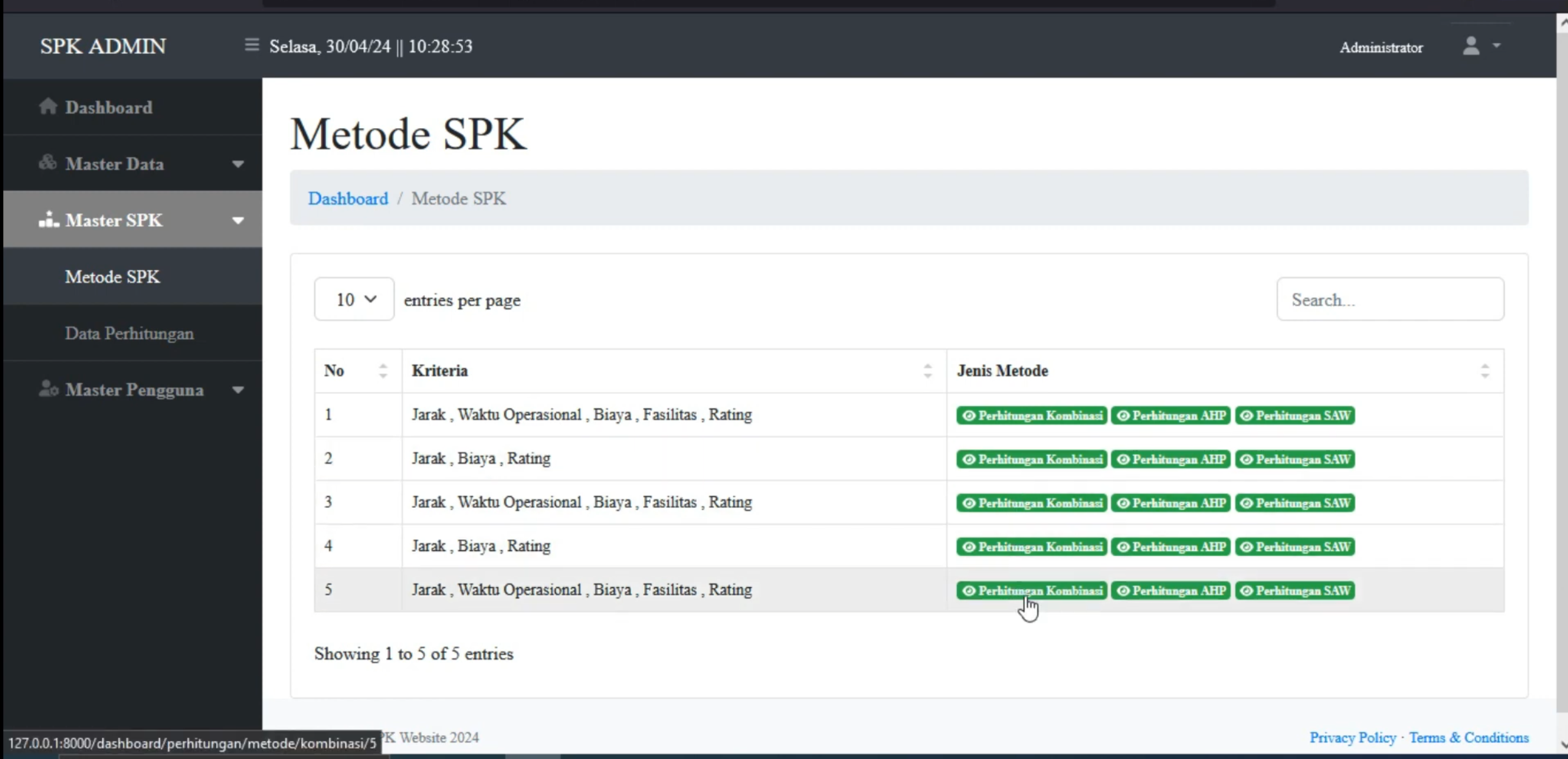 SPK Kombinasi Metode AHP & SAW | Laravel 8 | Sistem Pendukung Keputusan | SPK GABUNGAN METODE AHP SAW