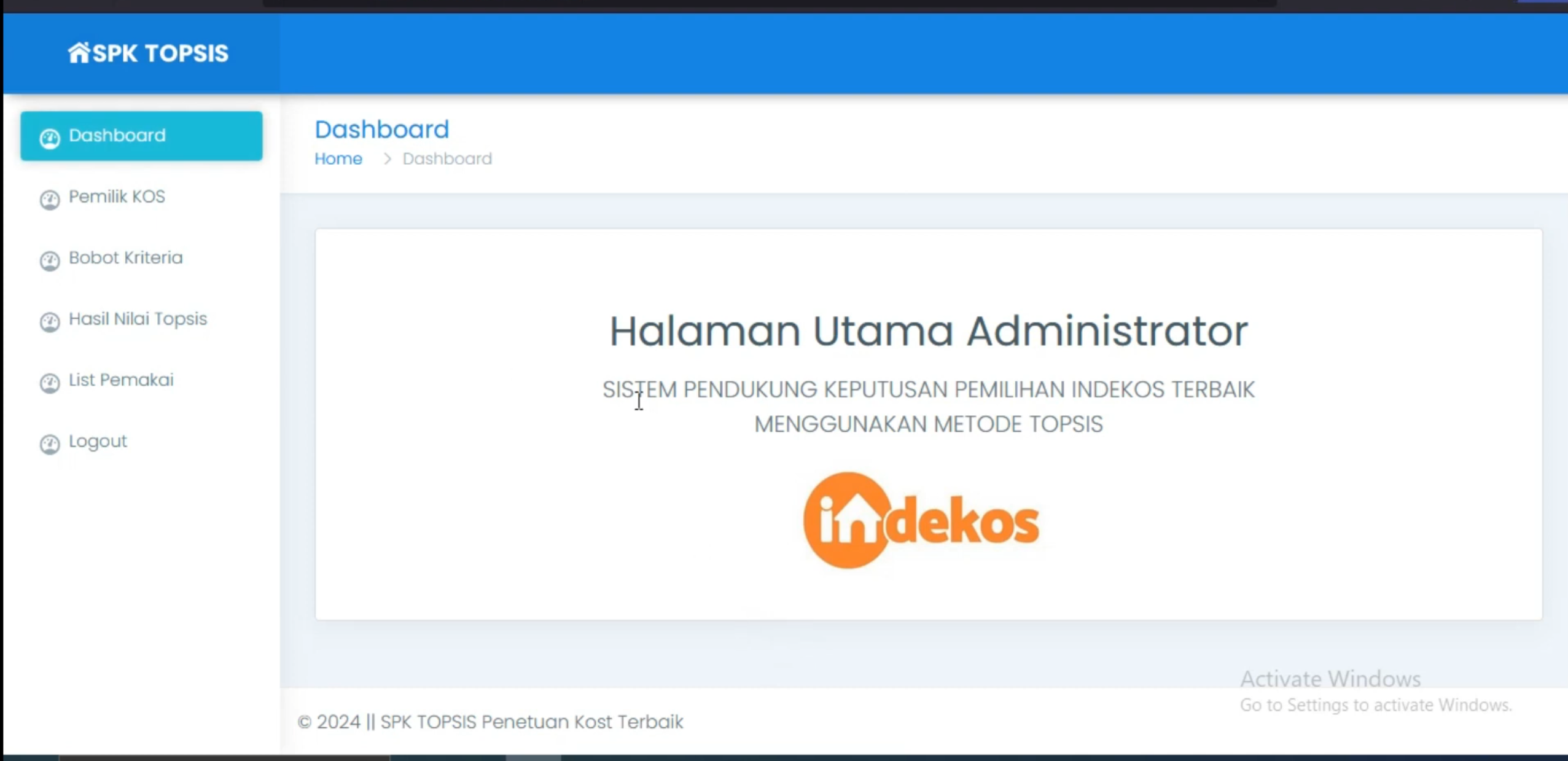 Website SPK TOPSIS | SPK Pemilihan Kos Terbaik Metode TOPSIS | Download Source Code Rekomendasi Kos| PHP MYSQL