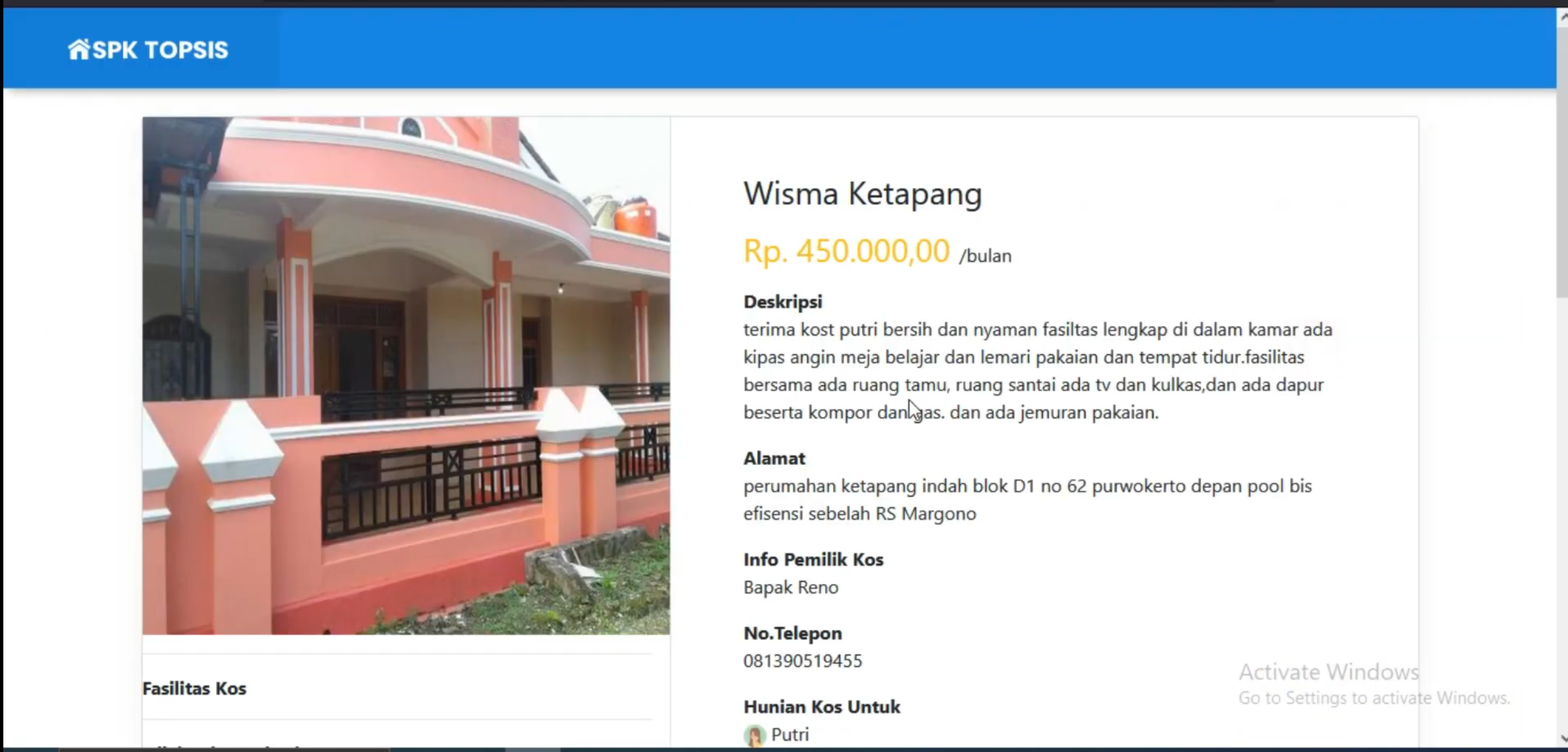 Website SPK TOPSIS | SPK Pemilihan Kos Terbaik Metode TOPSIS | Download Source Code Rekomendasi Kos| PHP MYSQL